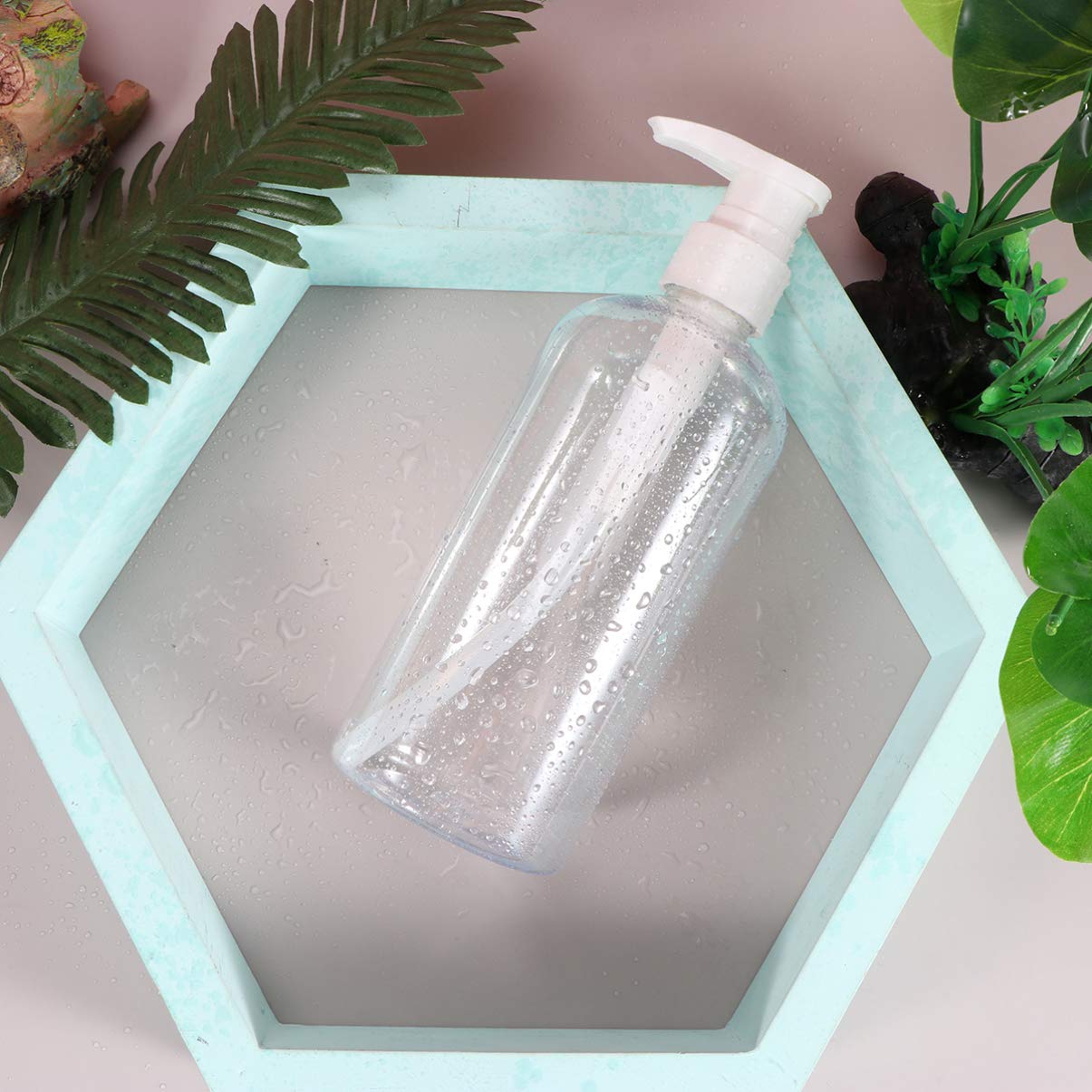 TOPBATHY 4-Pack Clear Empty Pump Bottles for Hand Soap, Lotion & Liquid Dispenser - Travel-Friendly Refillable Containers for Bathroom, Kitchen & Toiletries (White) | Perfect for Handwashing, Skincare & Travel Essentials
