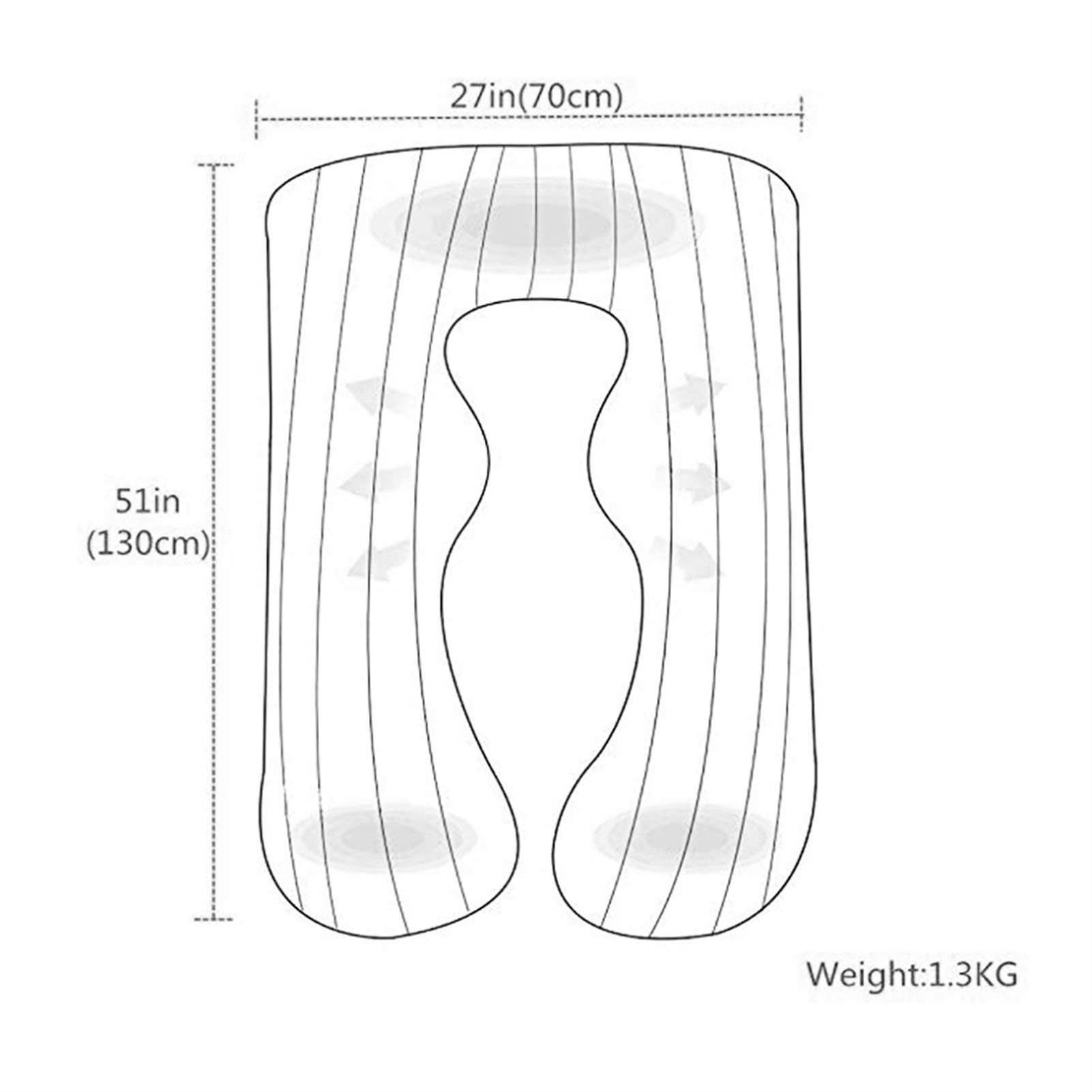 U-Shaped Pregnancy Pillow Cover - 100% Organic Washed Cotton with Zipper - Back & Belly Support for Side Sleeping - Perfect for Maternity Comfort, Nursing & Relaxation