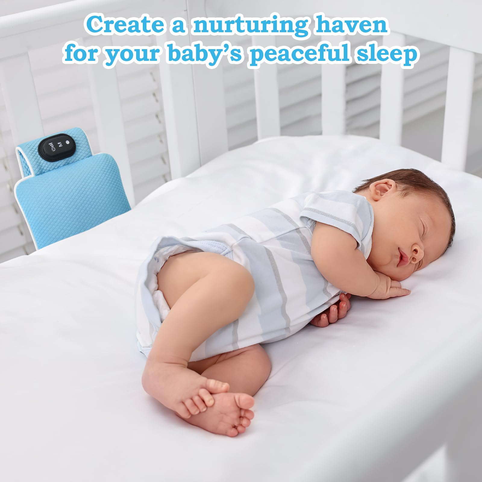 Baby Vibrating Sleep Soother with 3 Adjustable Vibration Modes & 90-Min Auto Shutoff | Portable Infant Sleep Aid for Newborns | Perfect for Nursery, Travel & Baby Showers | Improves Sleep Quality & Comfort