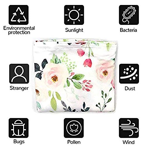 **Kugge Stretchy Nursing Cover - Breathable Baby Car Seat Canopy for Stroller, High Chair & Shopping Cart - Multi-Use Infant Car Seat Cover for Breastfeeding & Travel - Perfect Baby Shower Gift (Floral Design)**    *(Ideal for on-the-go moms – use as a nursing cover, stroller shade, or shopping cart protector!)*