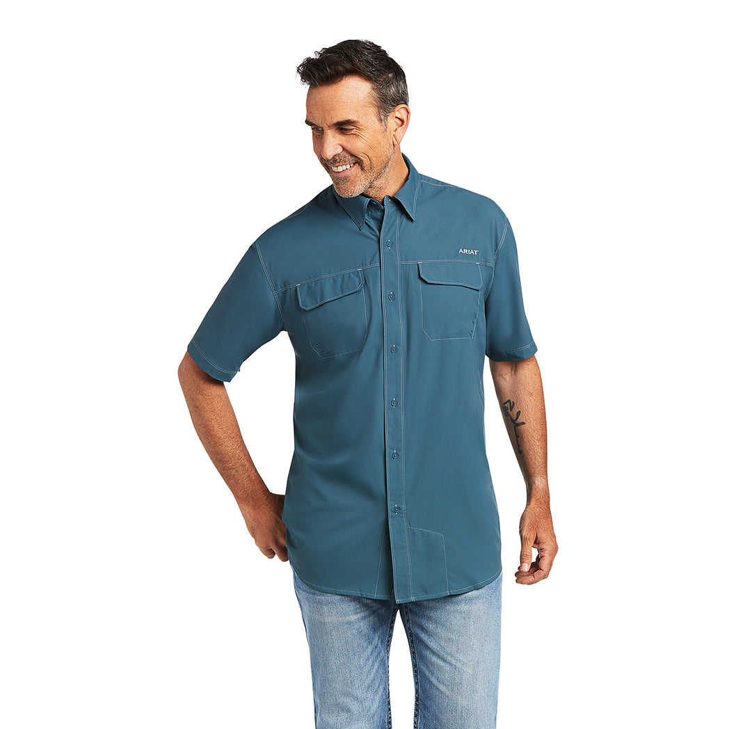 Ariat Men's VentTEK Short Sleeve Button Down Shirt - Breathable Work & Casual Shirt for Outdoor Activities, Hiking, and Summer Wear