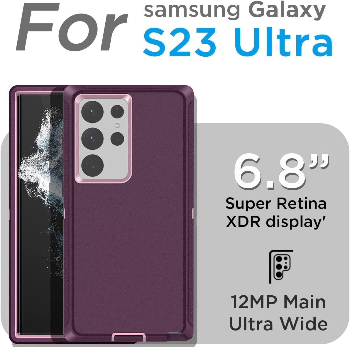 Samsung Galaxy S23 Ultra Heavy Duty Rugged Case - Shockproof, Dirtproof & Scratch Resistant Protective Cover for Outdoor, Work & Extreme Sports