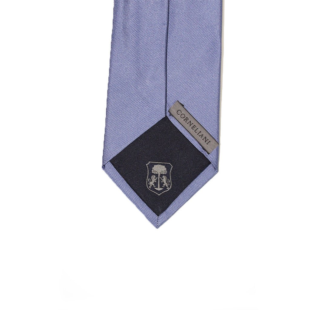 Corneliani Micro Stripe Silk Tie for Men - Classic Blue Necktie for Business, Weddings & Formal Occasions