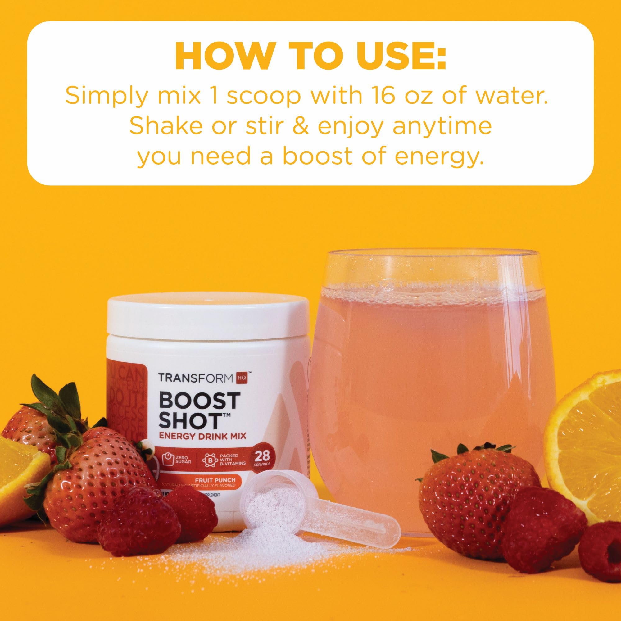 TransformHQ Everyday Boost Shot 28 Servings - Crisp Apple Flavor | Non-GMO, Gluten-Free Energy Supplement for Workouts, Focus & Daily Vitality | Perfect for Pre-Workout, Office & Active Lifestyles