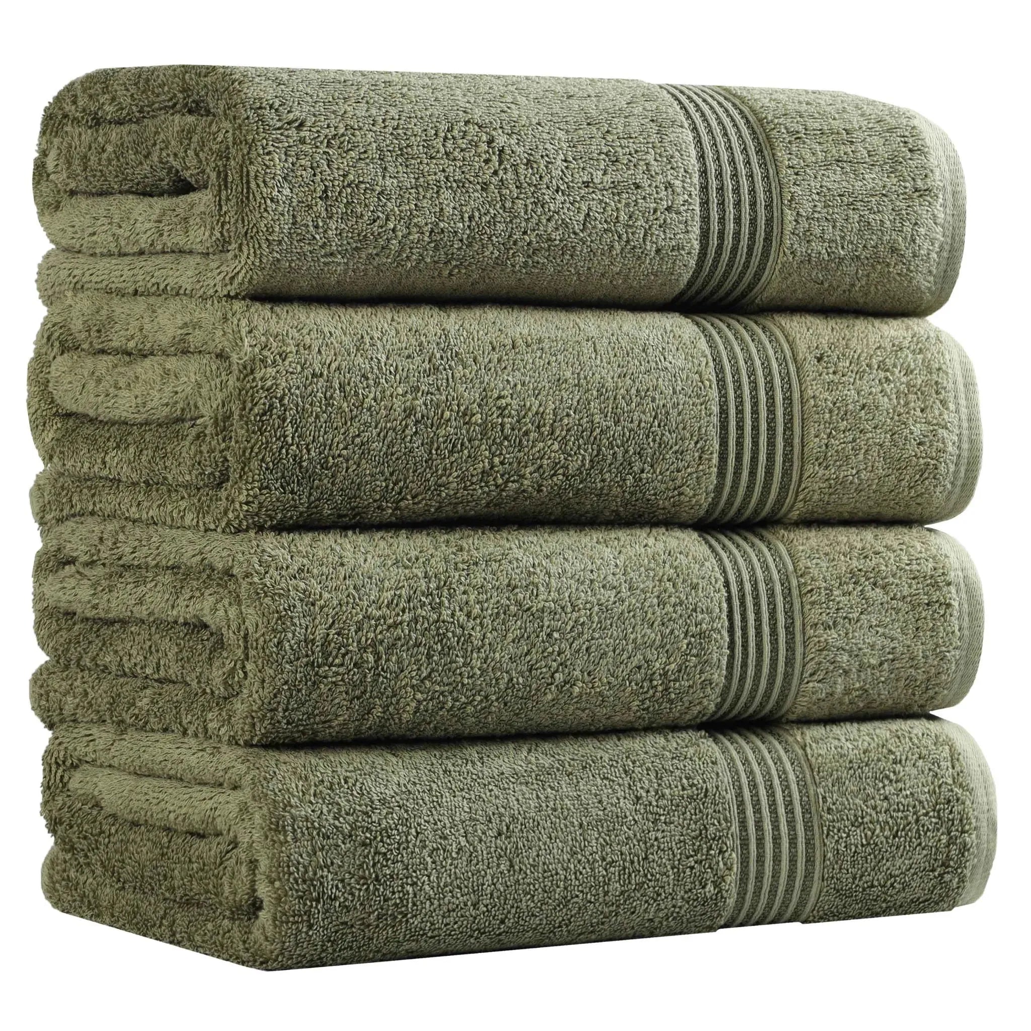 Premium Egyptian Cotton Bath Towels Set of 4 - Ultra Soft & Highly Absorbent Luxury Towels for Spa, Hotel & Home Use