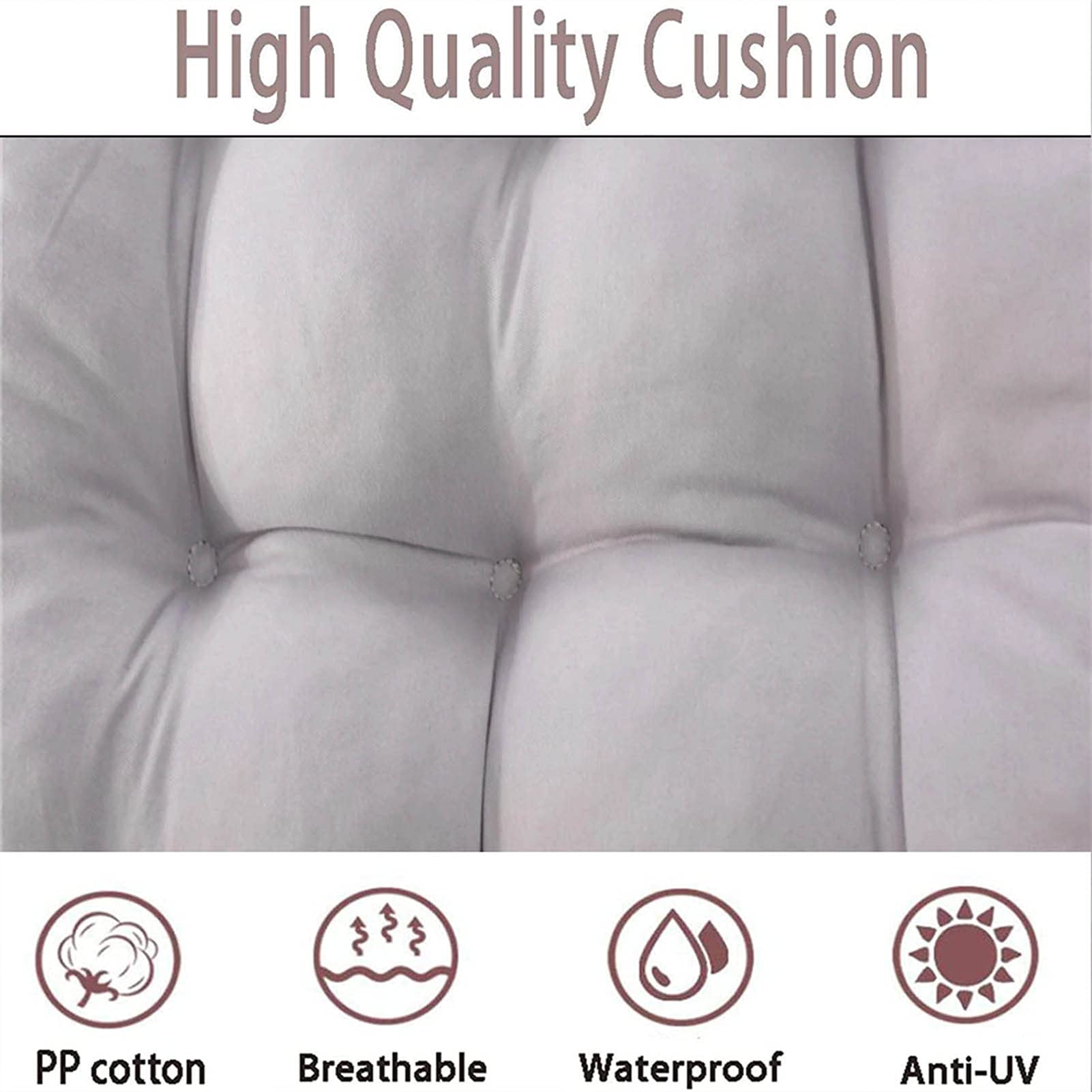 Premium Garden Bench Cushion - Thick Seat Cushion with Ties for Patio Chairs - 100% Polyester Indoor/Outdoor Furniture Cushion Cover - Perfect for Backyard, Deck, Porch & Poolside Relaxation