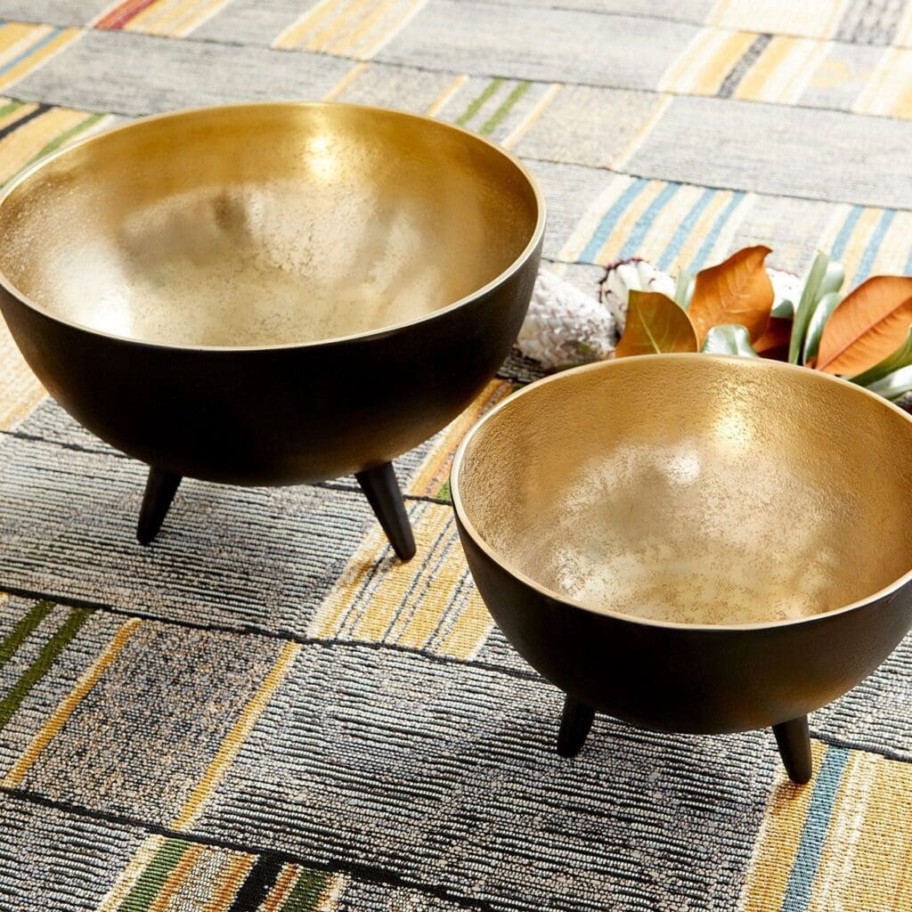 Cyan Design 10636 Inca Bowl - Small Matte Black & Gold Decorative Bowl for Home Decor, Centerpiece, Tabletop Display, Gift Idea