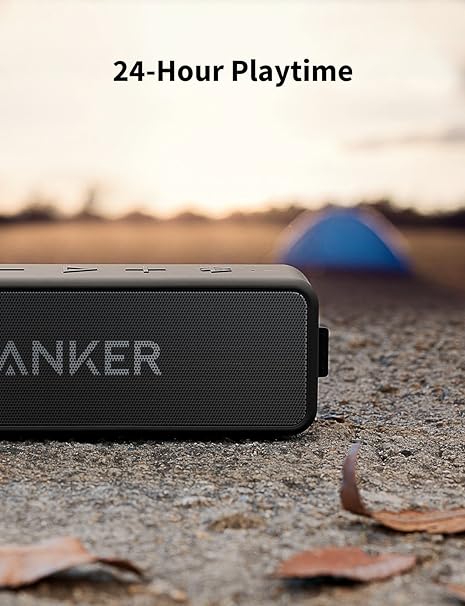 Anker Soundcore 2 Portable Bluetooth Speaker - 12W Powerful Sound, IPX7 Waterproof, 24H Playtime - Perfect for Outdoor, Beach, Pool Party & Travel