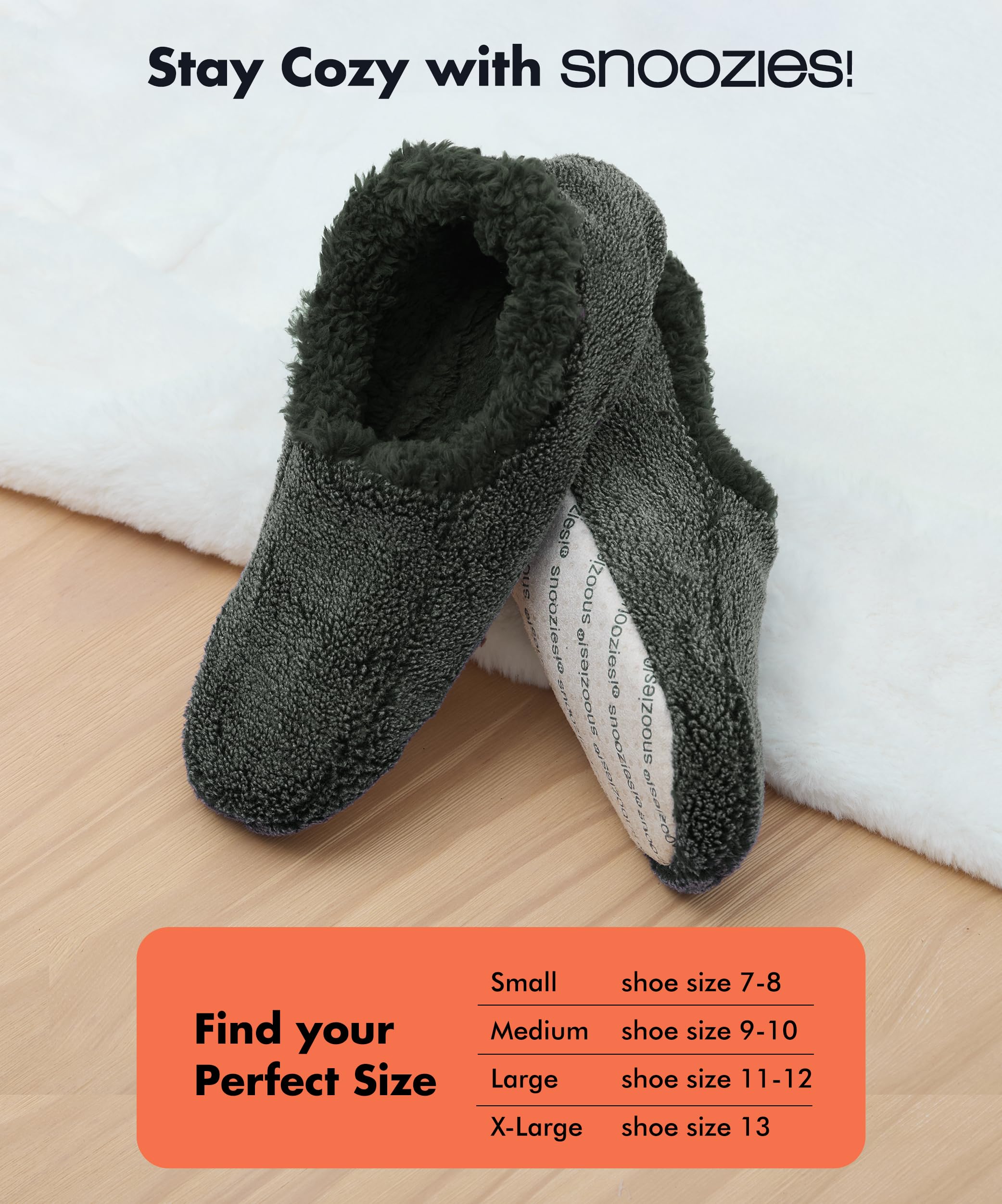 Snoozies Men's Two-Tone Fleece Lined Slippers - Ultra Soft & Comfortable House Shoes for Men - Cozy Indoor/Outdoor Winter Slippers for Home, Office & Relaxation