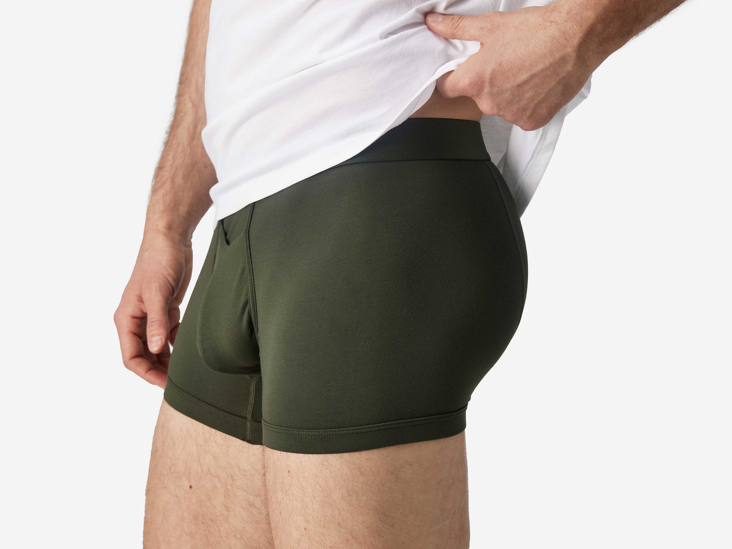 Men's Olive Green Boxer Briefs - Soft, Breathable & Comfortable Underwear for Everyday Wear - Perfect for Workout, Lounge & Sleep