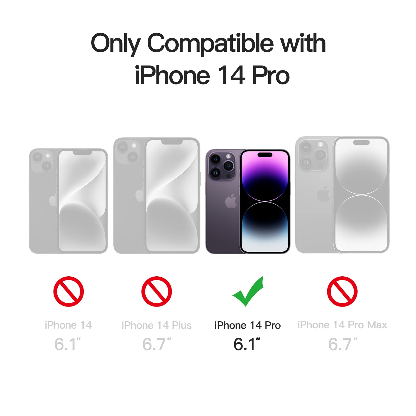 JETech Magnetic Case for iPhone 14 Pro 6.1 Inch - Slim Shockproof Phone Cover with MagSafe Compatibility, Translucent Matte Back in Deep Purple | Perfect for Everyday Protection & Wireless Charging