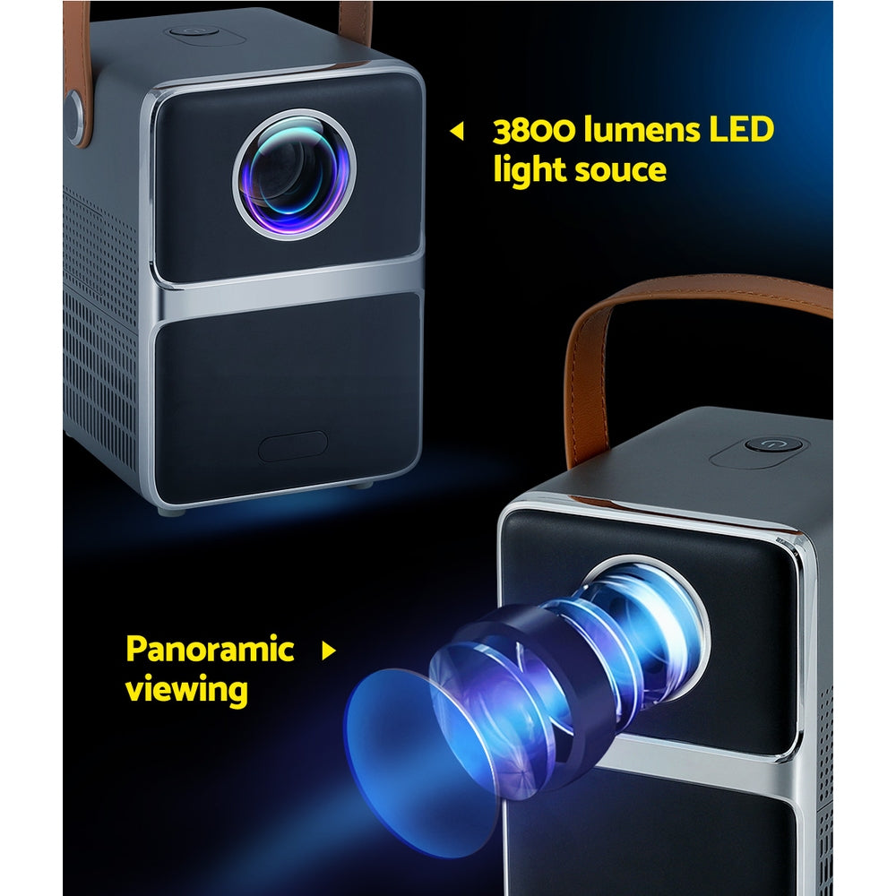 Devanti 4K Portable Mini Video Projector with WiFi & HDMI - 1080P HD Home Theater Projector for Movies, Gaming, and Outdoor Entertainment