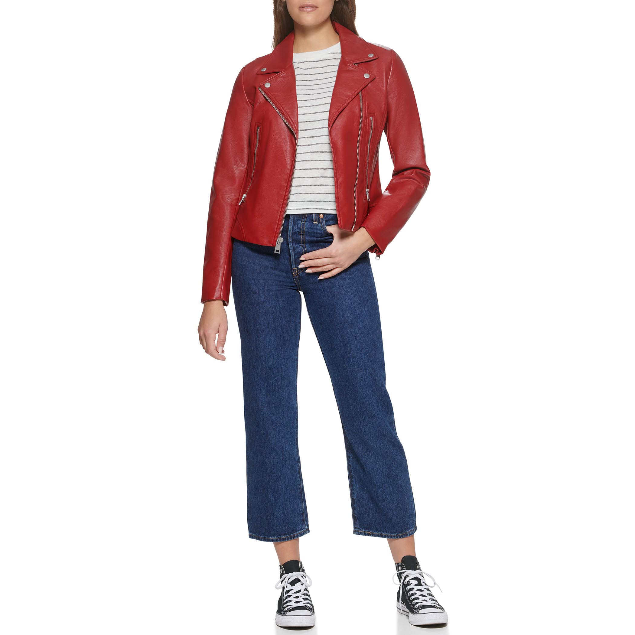 Levi's Women's Vegan Leather 538 Moto Jacket - Regular & Plus Size Biker Jacket for Women | Perfect for Motorcycle Riding, Casual Outfits & Fall Fashion