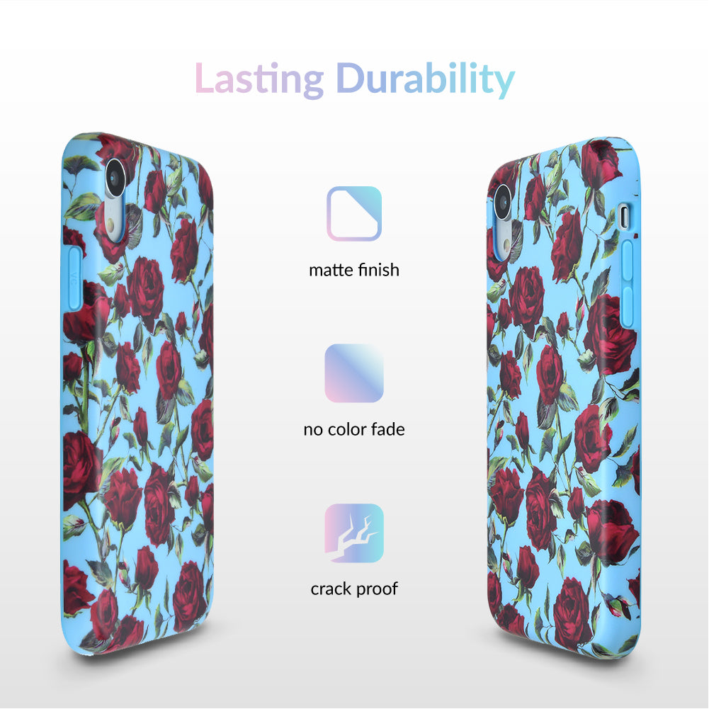 Blue Roses Floral iPhone Case - Elegant Flower Design Protective Cover for iPhone [Model] - Perfect Gift for Women, Girls & Rose Lovers