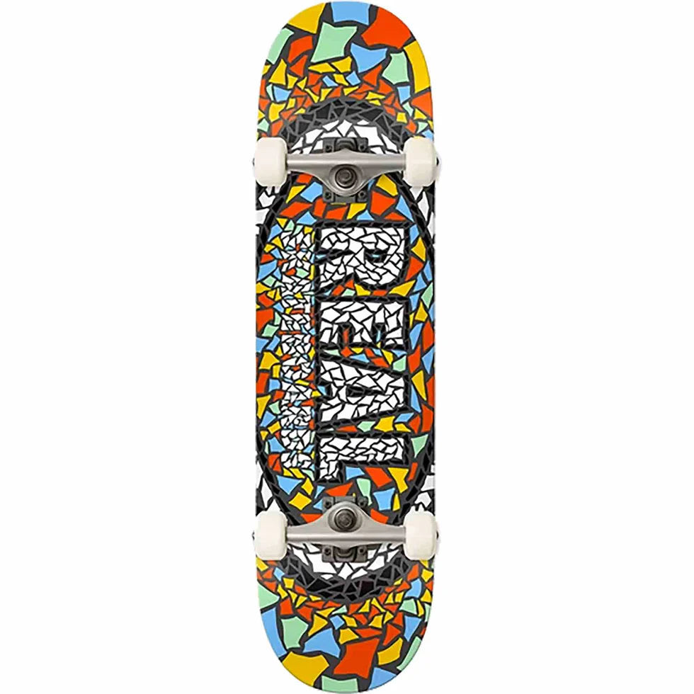 Real Mosaic Oval Recolor Complete Skateboard Deck 8.0 - Perfect for Street Skating & Tricks | Durable & Stylish Design