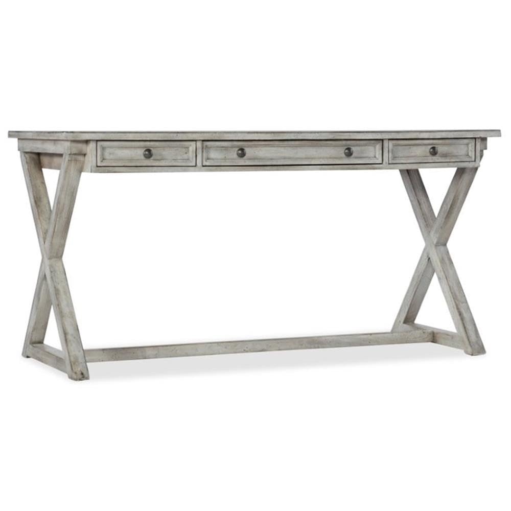 Hooker Furniture Melange Dixon Computer Desk in Distressed Light Gray - Modern Home Office Desk for Work & Study - Perfect for Remote Work, Gaming & Small Spaces