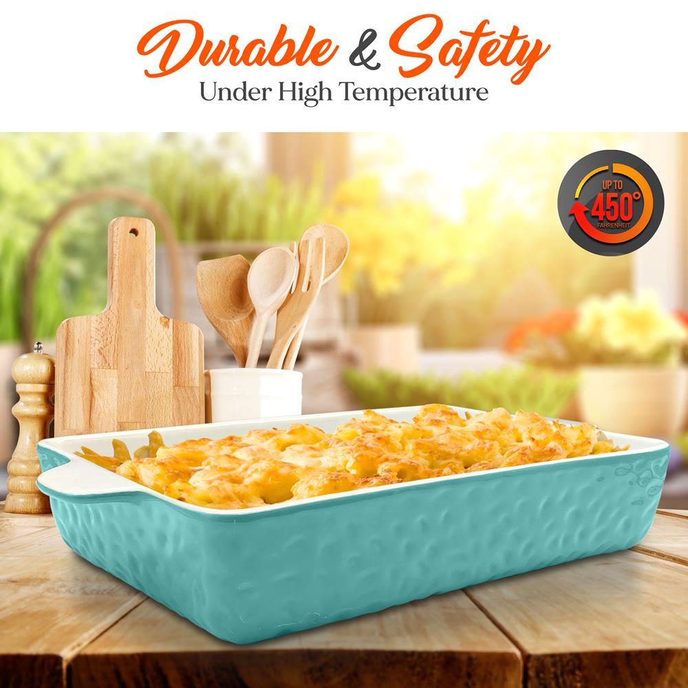 Premium Ceramic Baking Dish Set - 3-Piece Oven Safe Bakeware for Cakes, Pies & Casseroles - Perfect for Holiday Baking, Family Dinners & Potlucks