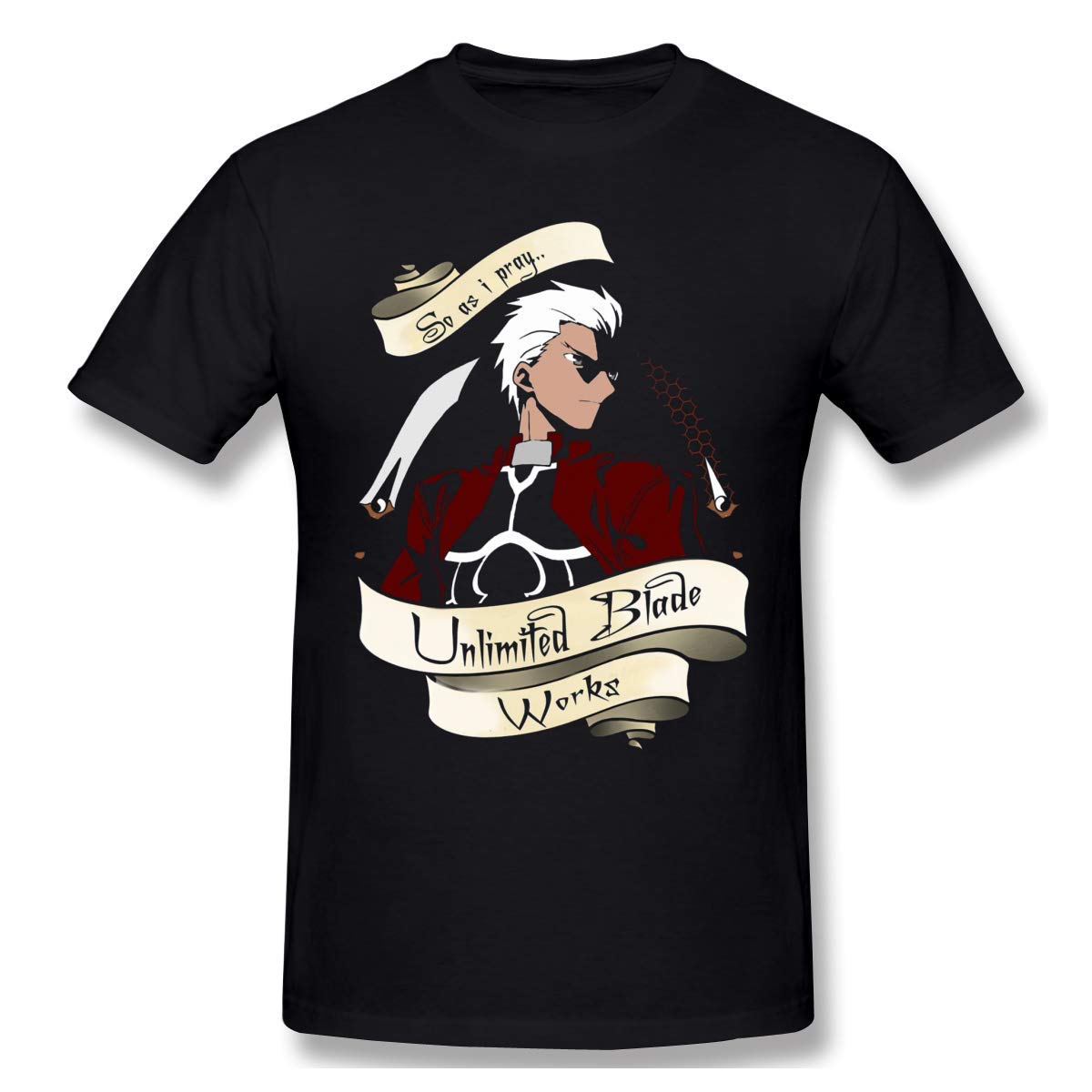 Fate Zero & Fate Stay Night Saber Anime Cotton T-Shirt for Men - Casual Short Sleeve Tee - Perfect Gift for Anime Fans & Cosplay Enthusiasts - Great for Conventions, Gaming, and Everyday Wear