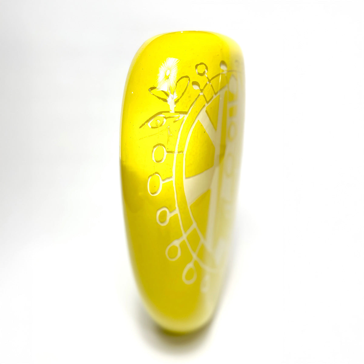 Handmade Yellow Blown Glass Vase - Elegant Home Decor for Living Room, Dining Table & Wedding Centerpieces