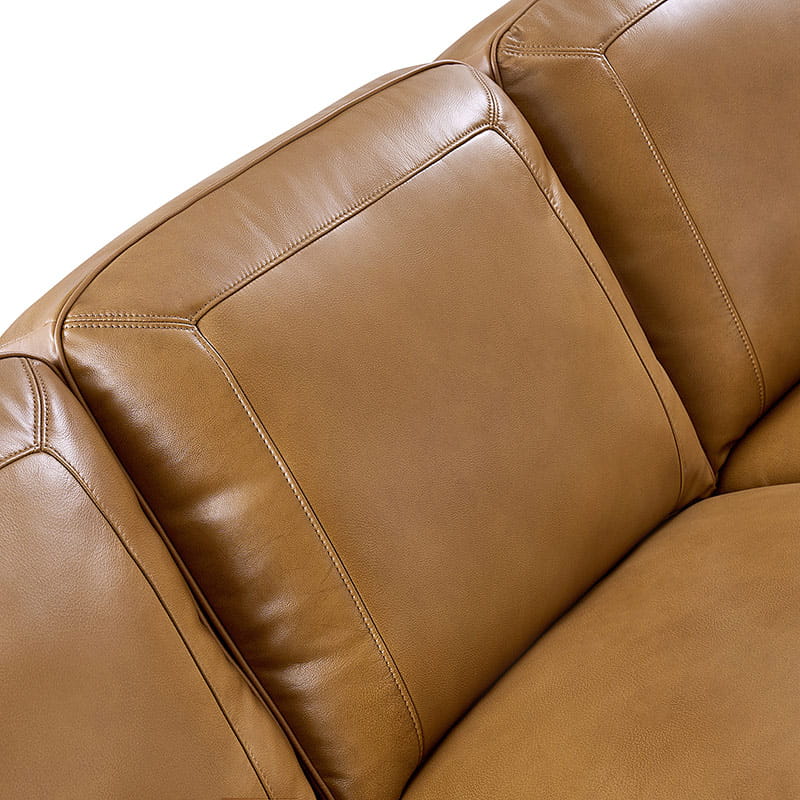 Premium Iliana Genuine Leather Sofa with Elegant Rolled Arms - Luxurious Living Room Furniture for Home & Office Decor