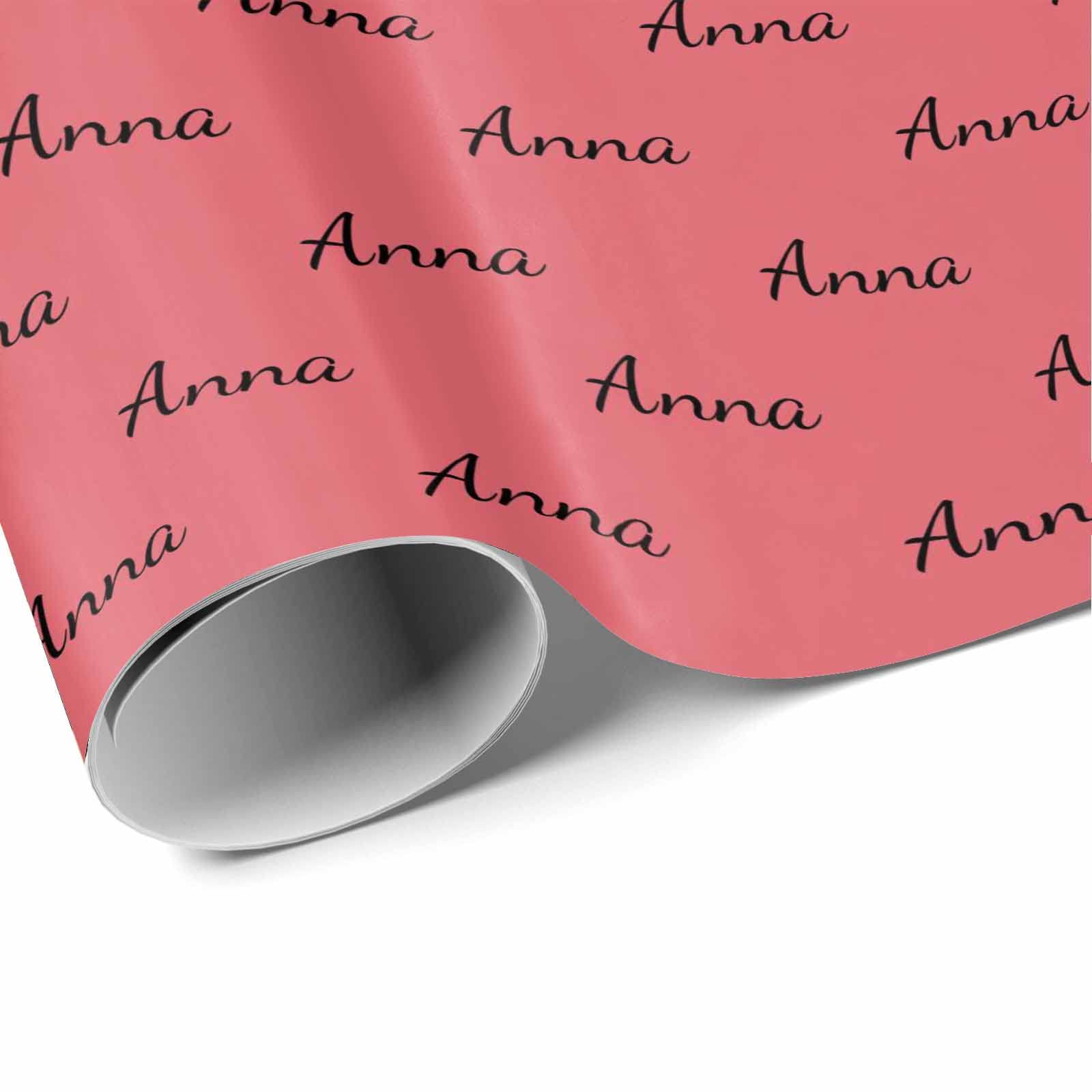 MyPupSocks Custom Name Gift Wrapping Paper - Personalized Dark Pink Wrapping Paper Roll with Logo (58x23 Inches) for Birthdays, Christmas & Anniversaries - 3 Rolls - Perfect for Kids, Boys & Girls Gift Wrapping