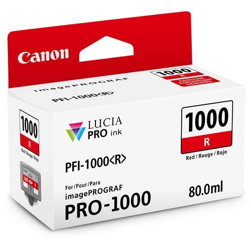 Canon PFI 1000 R LUCIA PRO Red Ink Tank (80ml) - High-Quality Printer Ink for Professional Photo Printing & Art Projects