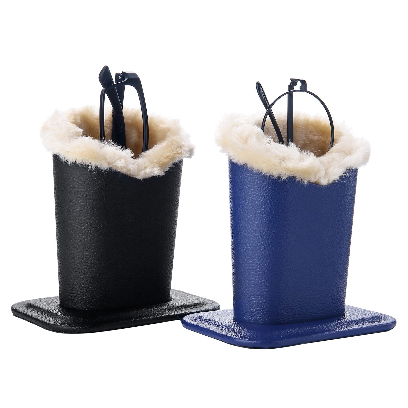 Premium Eyeglass Holder Stand - Soft Velvet Plush Lined PU Leather Glasses Case Organizer | Perfect for Home, Office & Travel Accessories