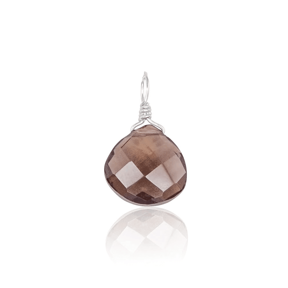 Natural Smoky Quartz Teardrop Pendant Necklace - Healing Crystal Jewelry for Women, Men - Perfect for Meditation, Yoga & Spiritual Gifts