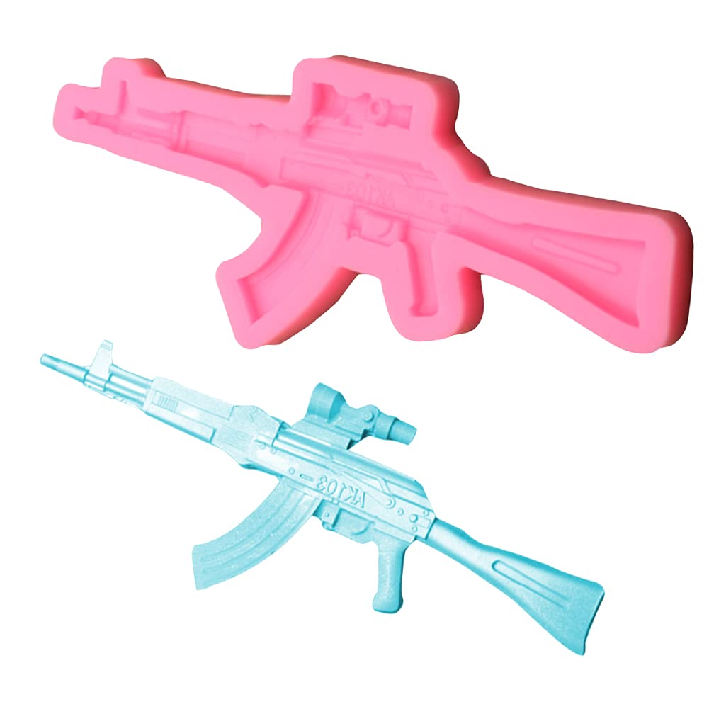 Realistic Machine Gun Silicone Mold for Fondant, Chocolate, Candy, Gum Paste, Polymer Clay & Resin - Perfect for Baking, Cake Decorating, Cupcake Toppers & DIY Craft Projects