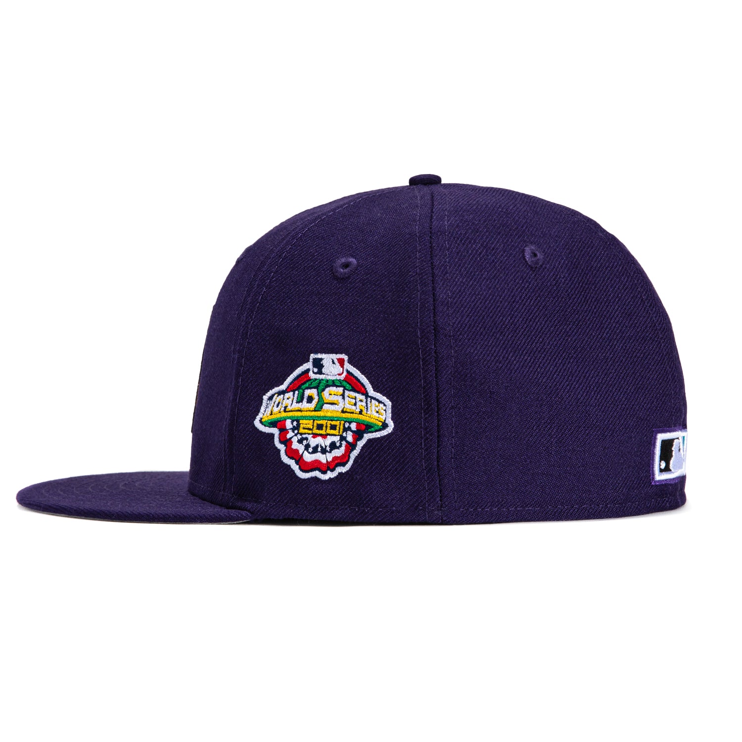 New Era 59Fifty Arizona Diamondbacks 2001 World Series Patch Snapback Hat - Purple MLB Baseball Cap for Men & Women - Perfect for Games, Collecting & Fan Apparel