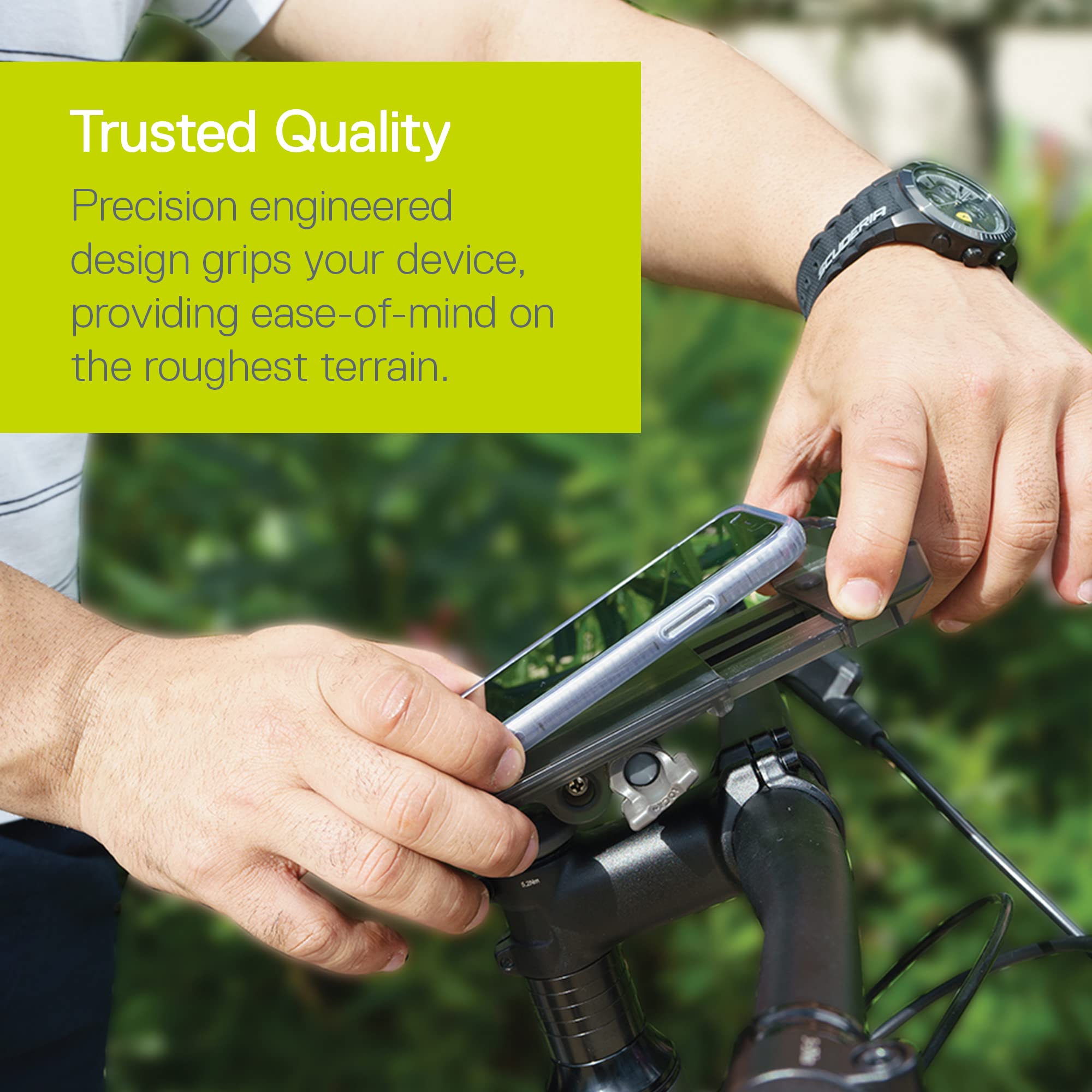 Delta Cycle Lockable Bike Phone Mount - Adjustable Handlebar Holder for All Smartphones (Up to 3.5