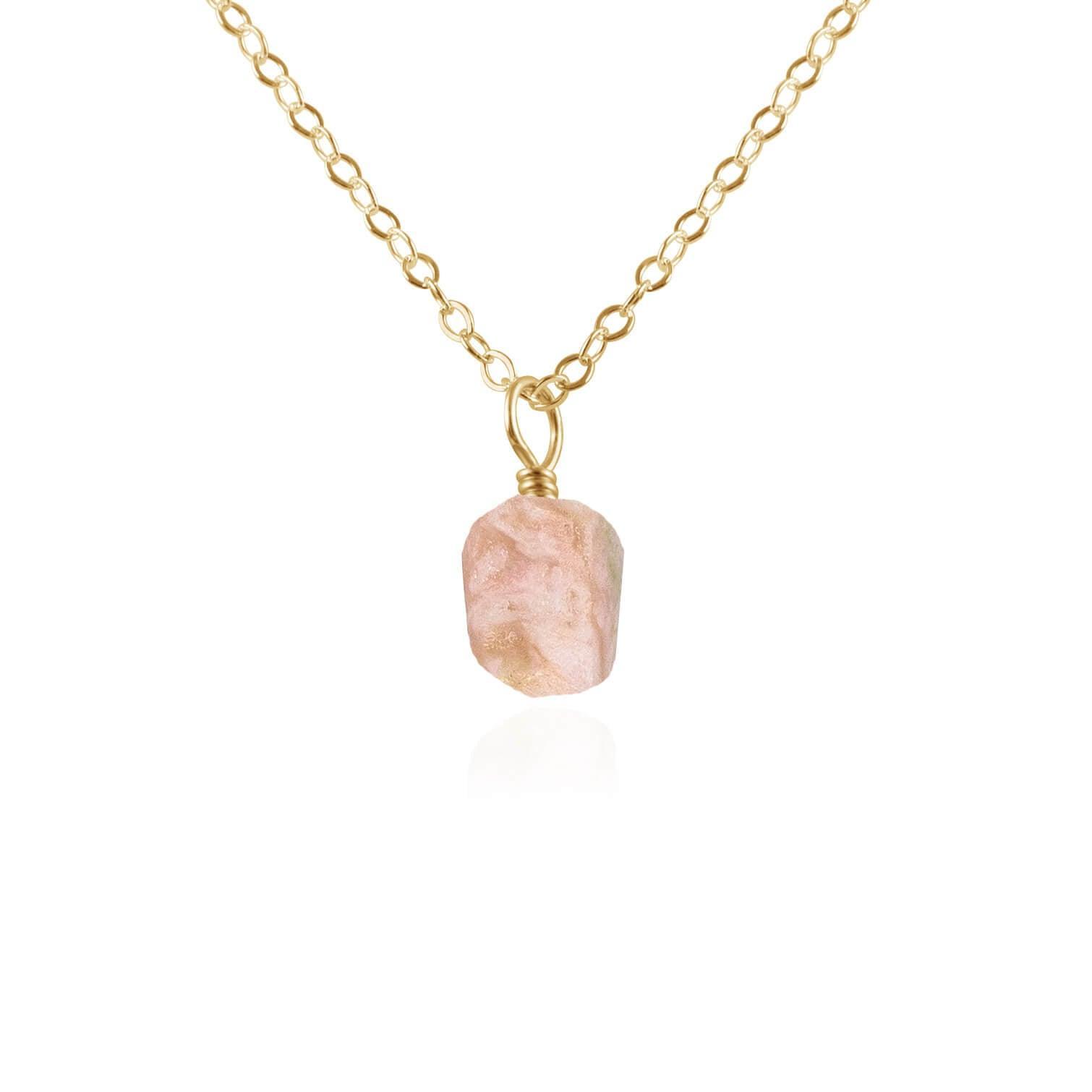 Tiny Raw Pink Peruvian Opal Pendant Necklace - Handmade Natural Gemstone Jewelry for Women - Perfect for Boho Style, Spiritual Healing & Everyday Wear