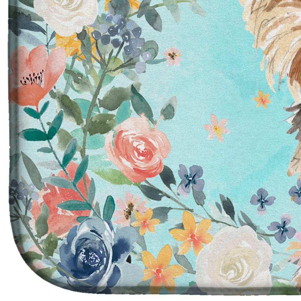 Yorkie Dog Themed Absorbent Dish Drying Mat - 14x21 Inch Multicolor Kitchen Counter Pad | Perfect for Countertop Protection & Utensil Drying After Washing