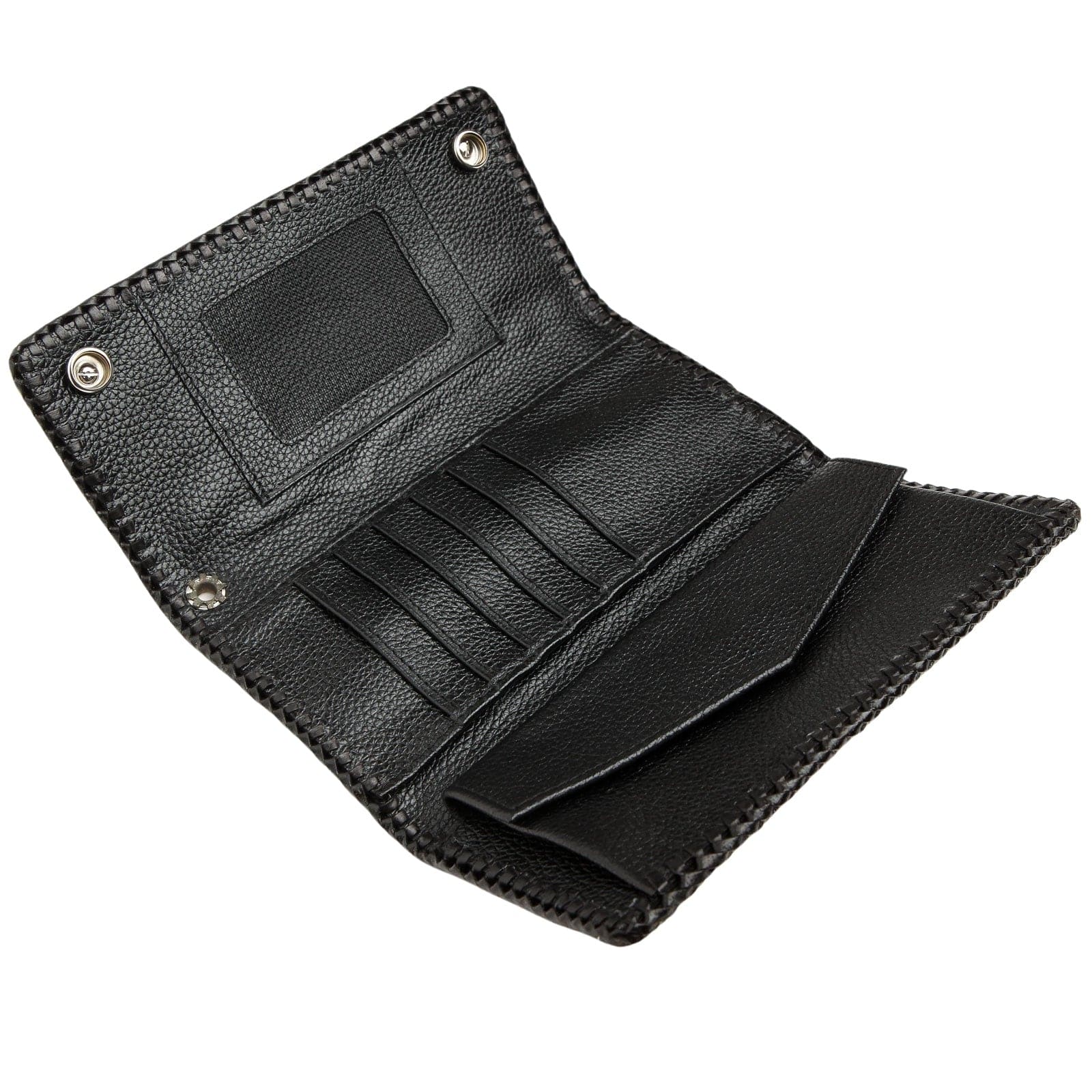 Stingray Cross Carved Genuine White Leather Biker Wallet for Men - Stylish RFID Blocking Motorcycle Wallet with Money Clip (Perfect for Bikers, Travel & Everyday Use)