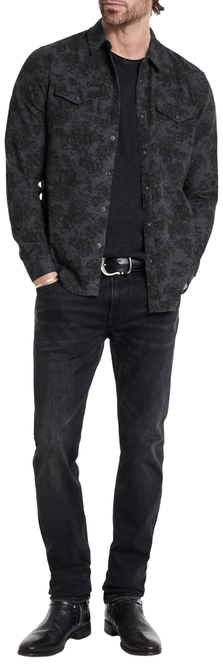 John Varvatos Men's Marshall Button-Down Shirt - Casual & Dressy Long Sleeve Oxford for Work & Date Nights