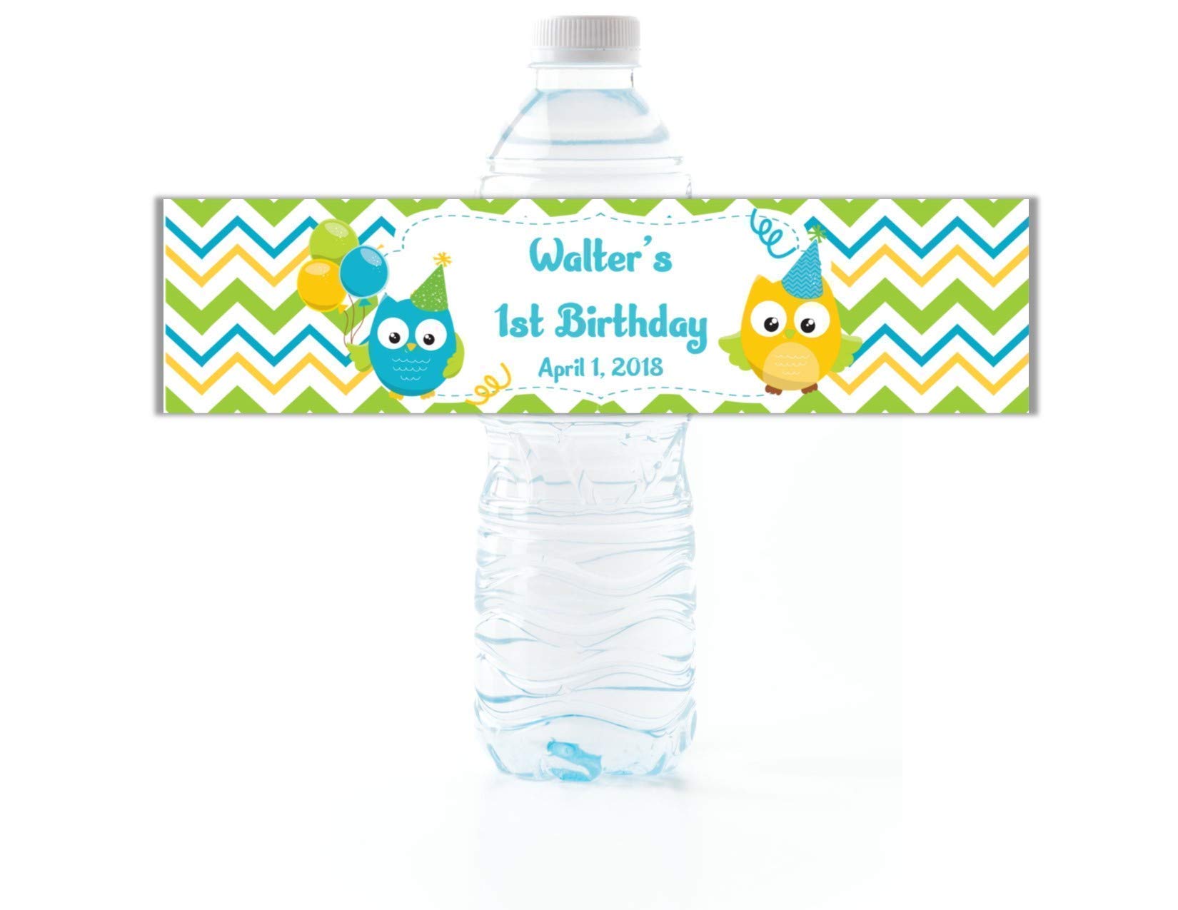 Personalized Owl Birthday Party Favors - Pack of 25 Peel & Stick Water Bottle Labels for Kids, Baby Showers & Themed Events - Perfect for Classroom Treats & Party Decorations