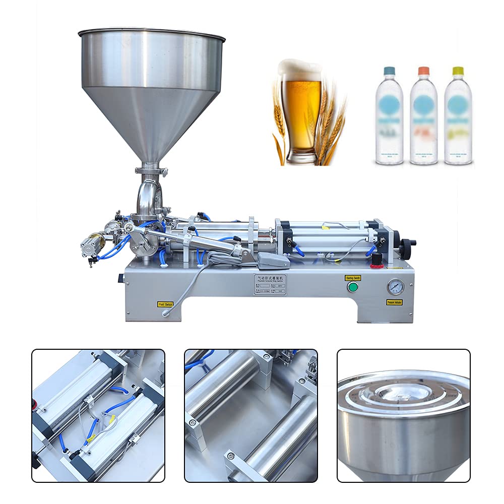 Stainless Steel Dual-Head Pneumatic Liquid & Paste Filling Machine for Toothpaste, Cream, Oil, Shampoo - Ideal for Cosmetics, Pharmaceuticals & Food Production Lines
