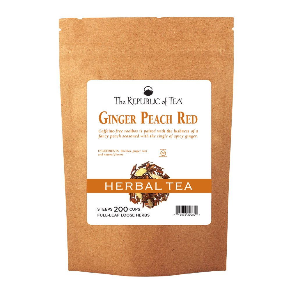 Ginger Peach Red Full-Leaf Tea by The Republic of Tea - 1 Pound (250-260 Cups) | Premium Loose Leaf Tea for Relaxation, Afternoon Tea & Gift Giving