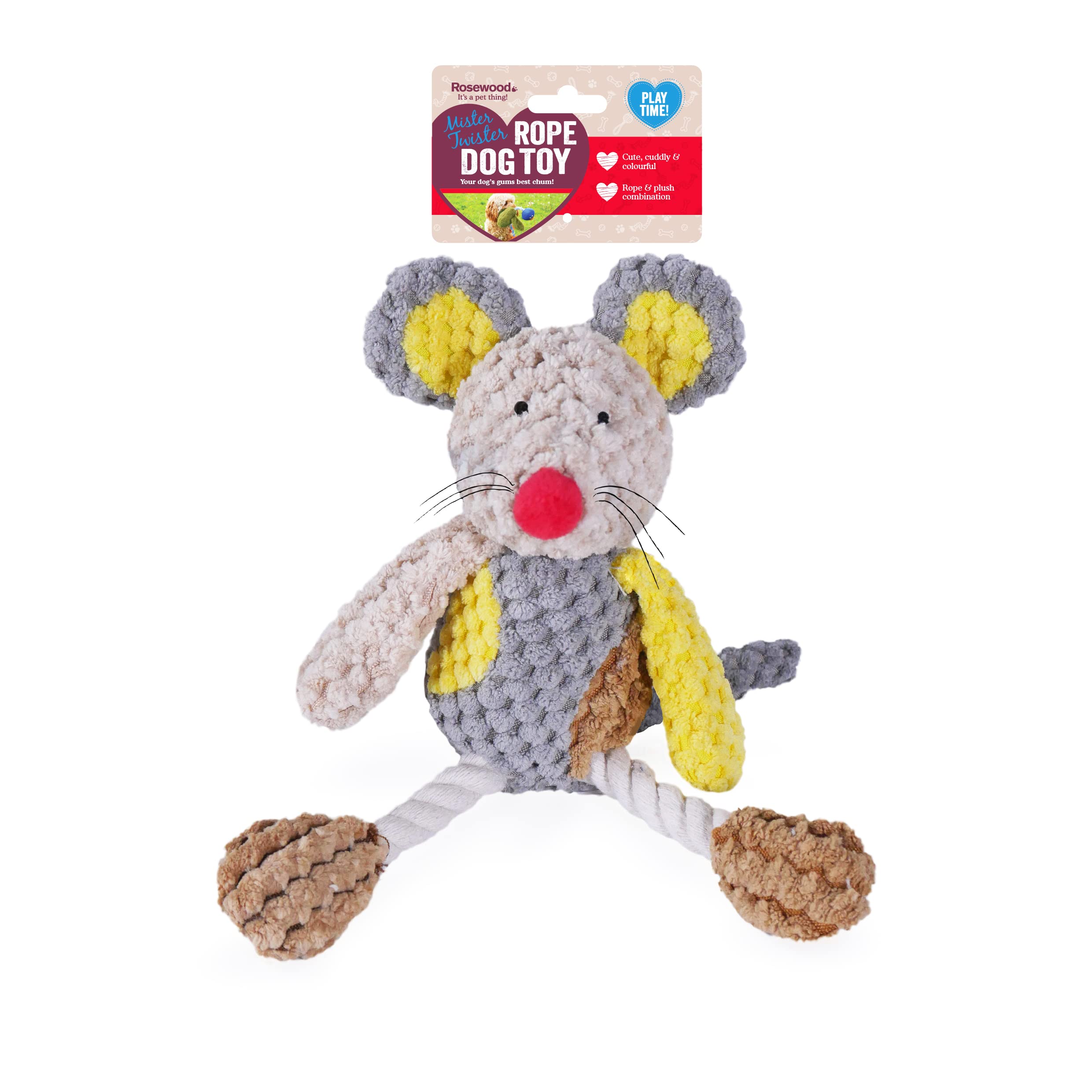 Mister Twister Molly Mouse Plush Dog Toy - Soft & Cute Interactive Pet Toy for Small & Medium Dogs - Perfect for Playtime, Training & Cuddling