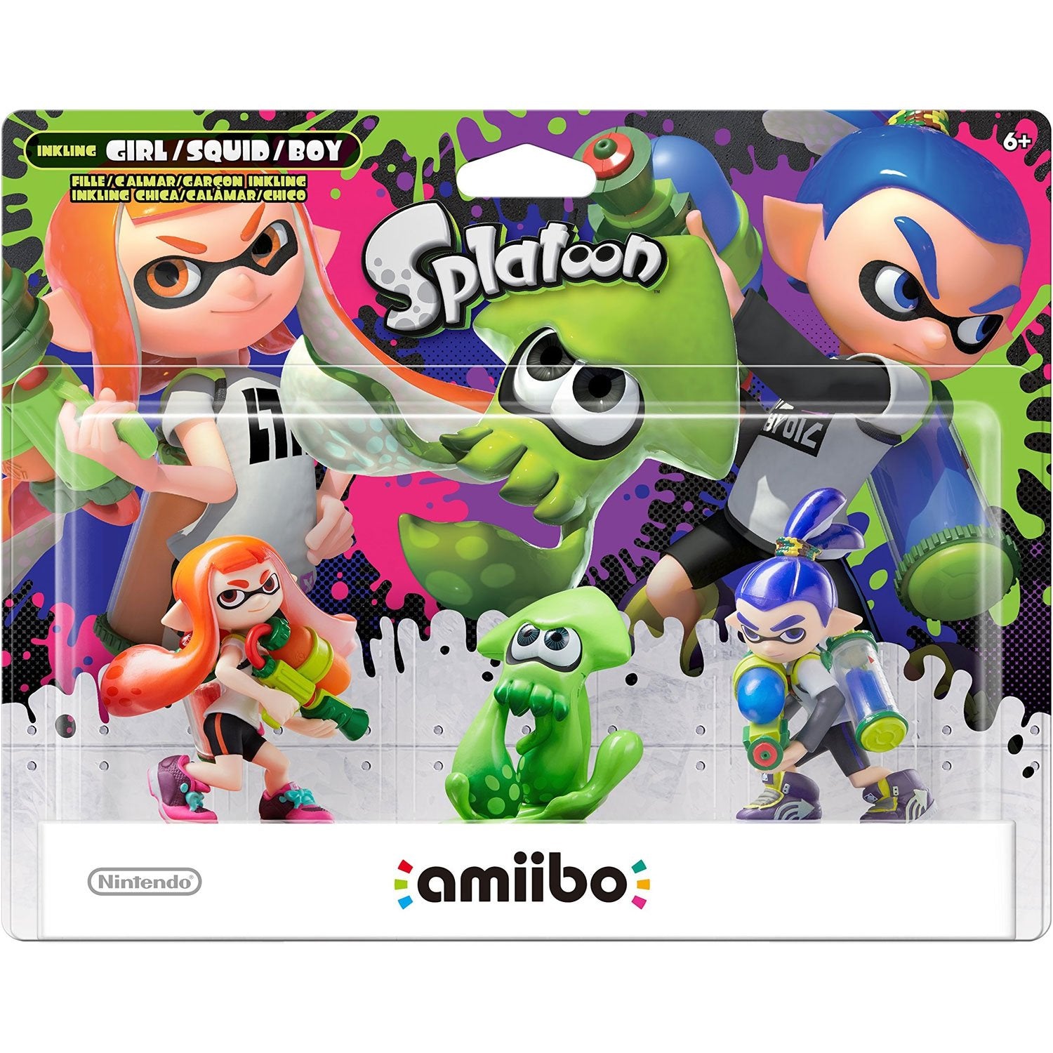 Splatoon Inkling Girl, Squid & Boy Amiibo Figures - Nintendo Switch Collectible Toys for Gaming Fans | Perfect for Splatoon Gameplay & Display Collection