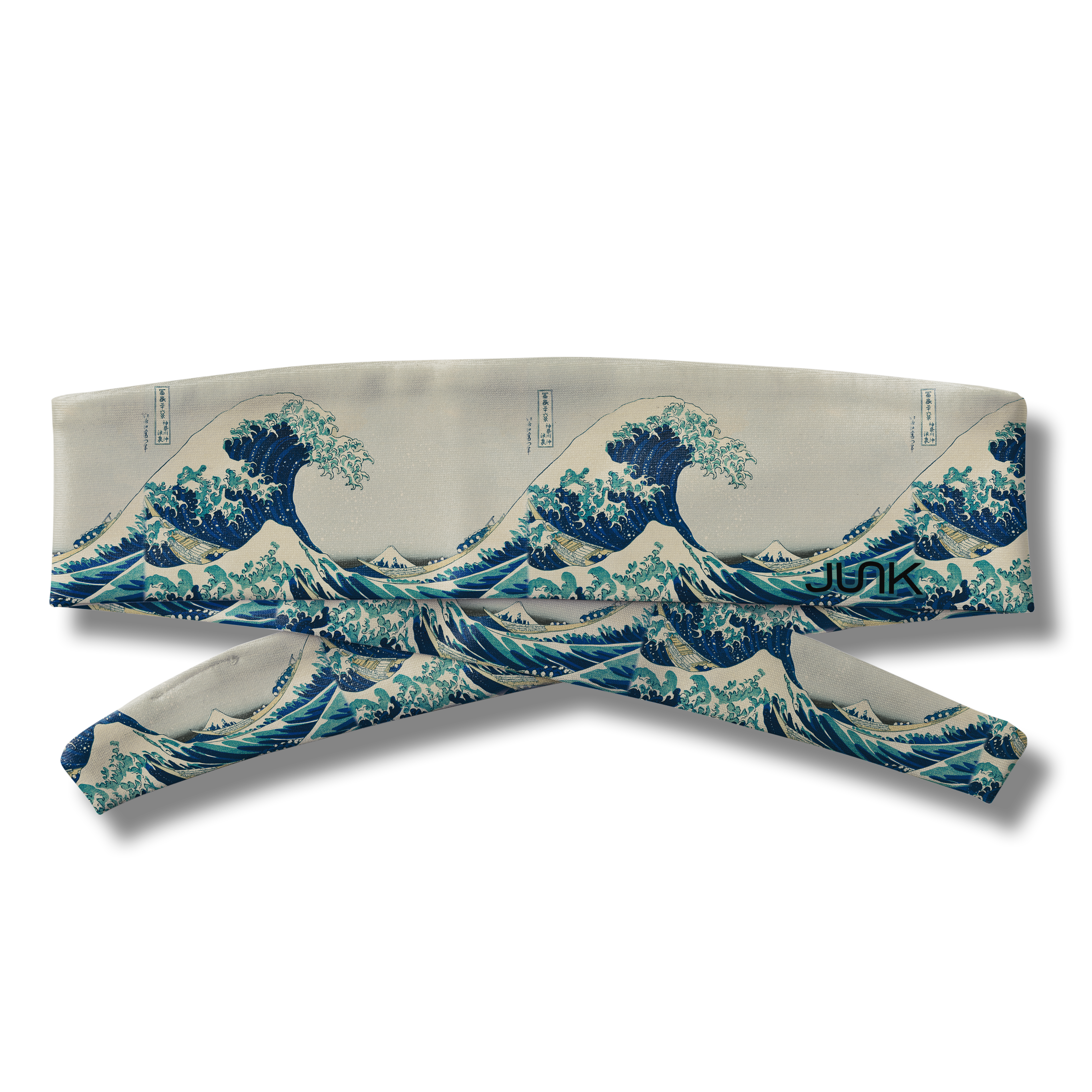 Hokusai Flex Tie Headband - Adjustable Soft Fabric Hair Band for Women & Men - Perfect for Yoga, Running, Workouts, and Everyday Use