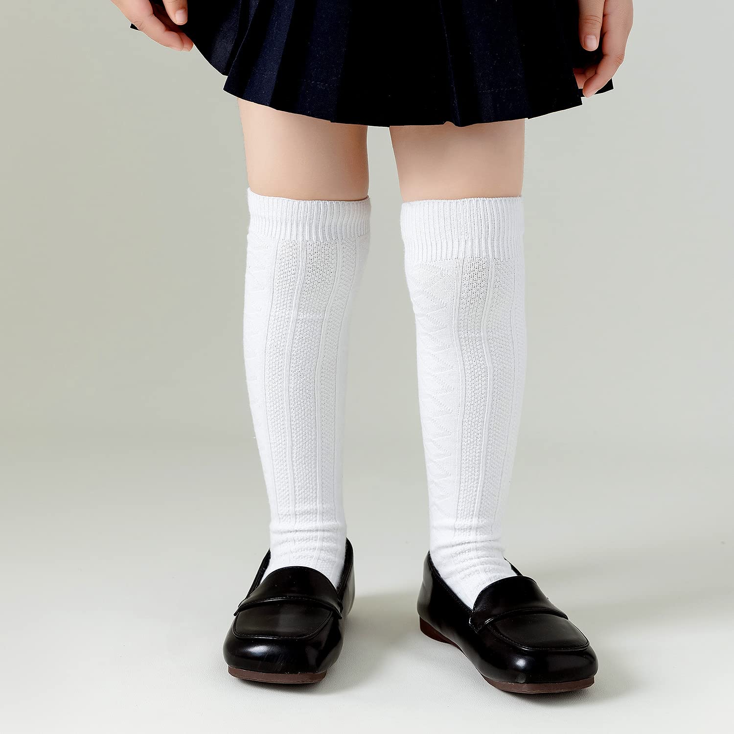 EPEIUS Baby Girls & Boys Knee High Socks - 3/5 Pack Uniform Tube Socks with Ruffles for Infants & Toddlers - Perfect for School, Dance, Dress Up & Special Occasions