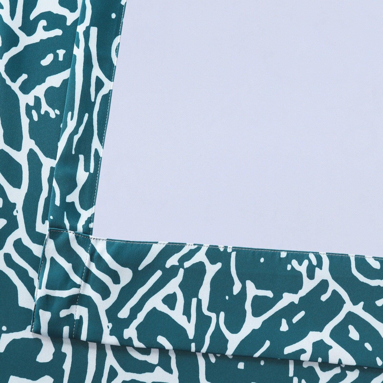 Abstract Teal Blackout Curtains for Bedroom - Modern Window Treatment for Light Blocking & Privacy - Perfect for Living Room, Nursery & Home Decor