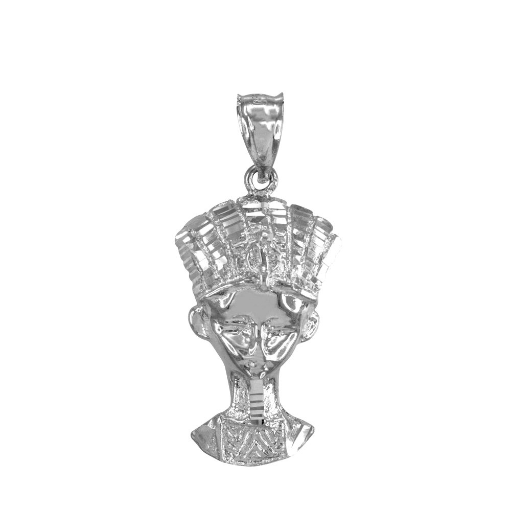 925 Sterling Silver Queen Nefertiti Charm Pendant Necklace - Elegant Egyptian Jewelry for Women, Perfect for Gifts, Parties & Historical Fashion Enthusiasts