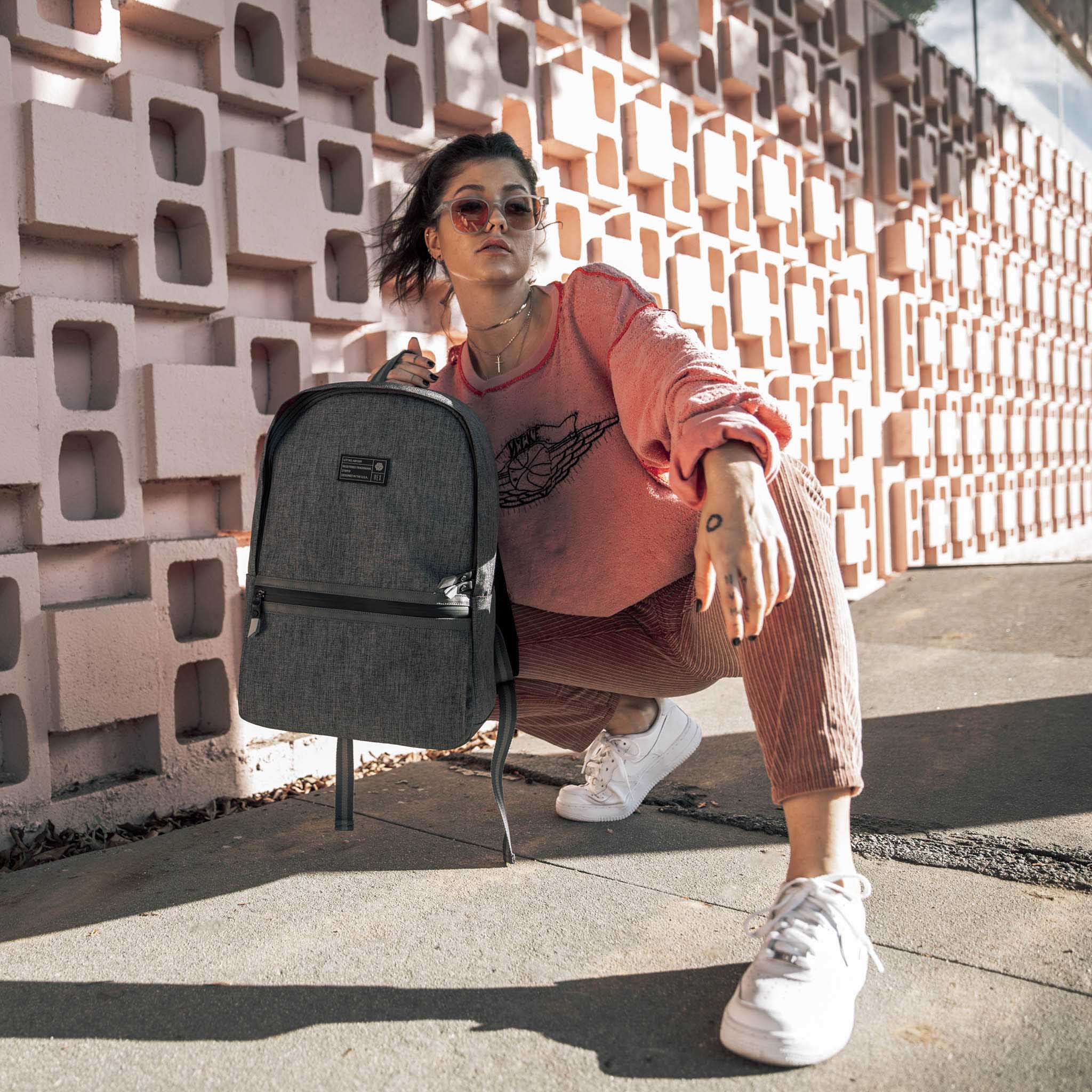 LOGIC Backpack - Stylish Grey Woven Backpack for Men & Women - Perfect for Travel, Work, School and Outdoor Adventures