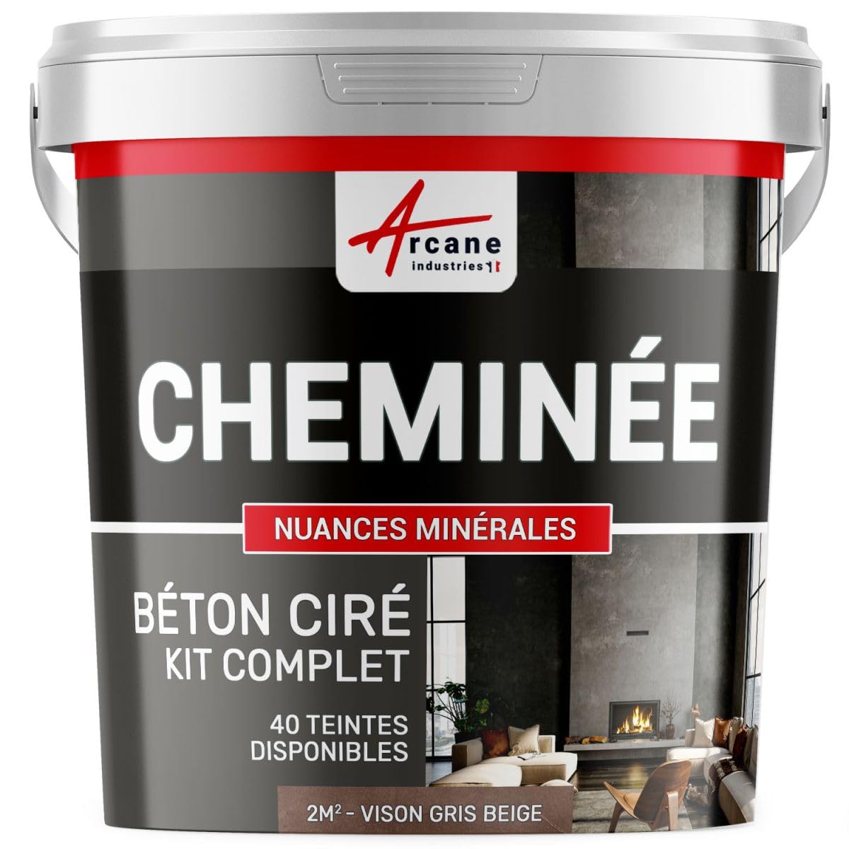 Polished Concrete Fireplace Kit - 2 m² (2 Layers) Green Starfruit - ARCANE INDUSTRIES | DIY Home Improvement & Modern Fireplace Renovation