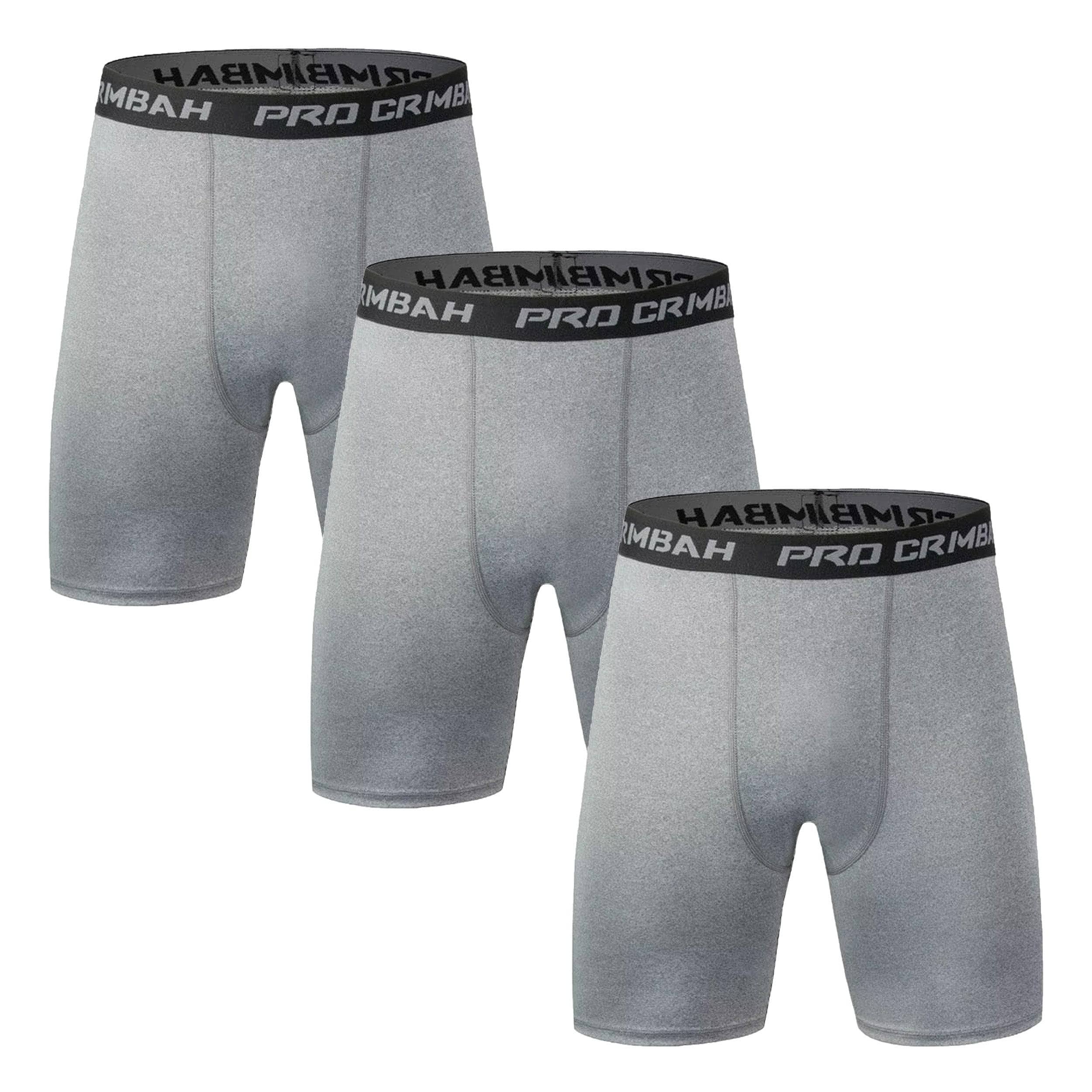 Men's Gray Compression Spats Shorts - High Performance Workout & Training Leggings for Running, Gym, MMA & Sports
