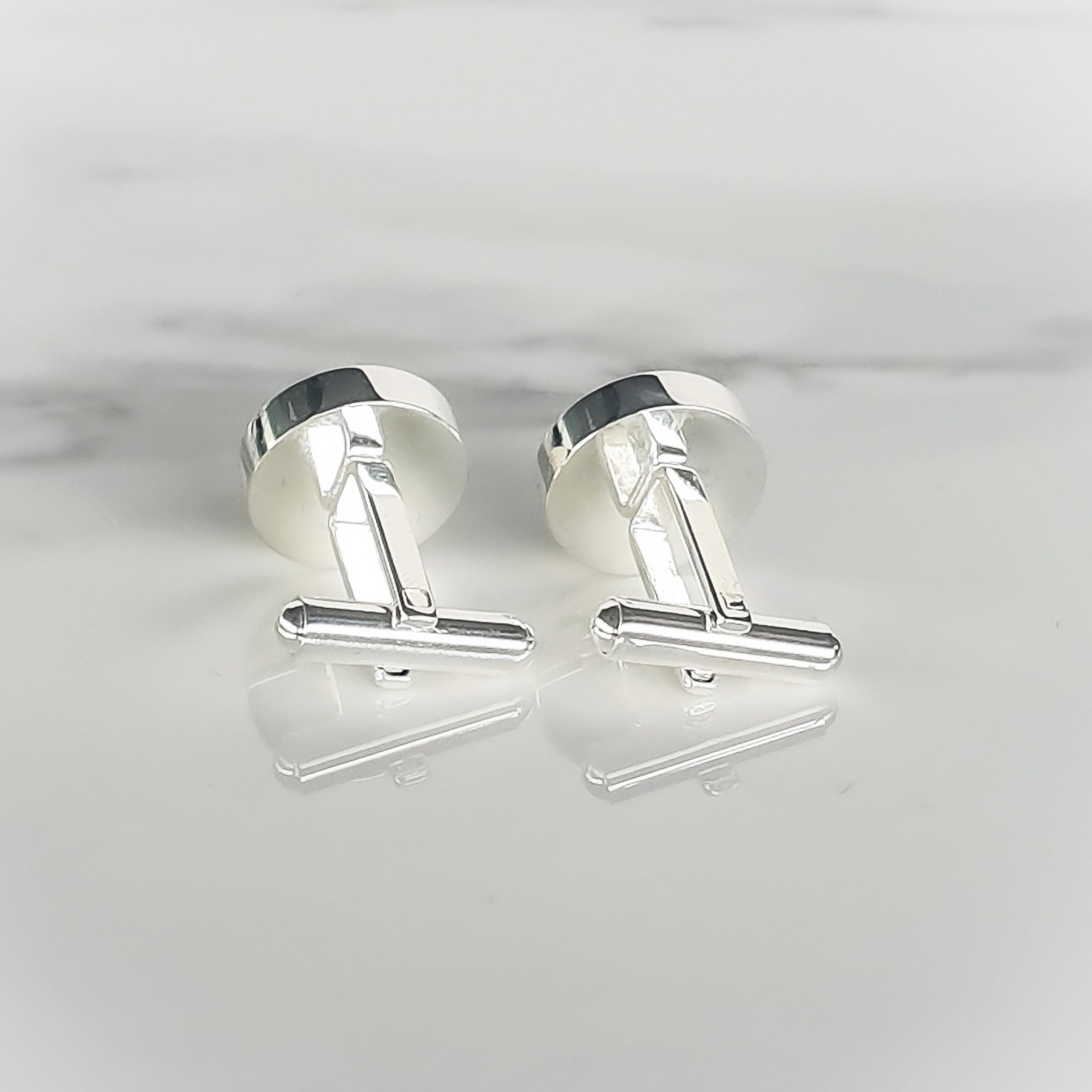 Custom Engraved Silver Cufflinks for Men - Elegant Wedding & Formal Event Accessories - Perfect Gift for Grooms, Best Men & Professionals