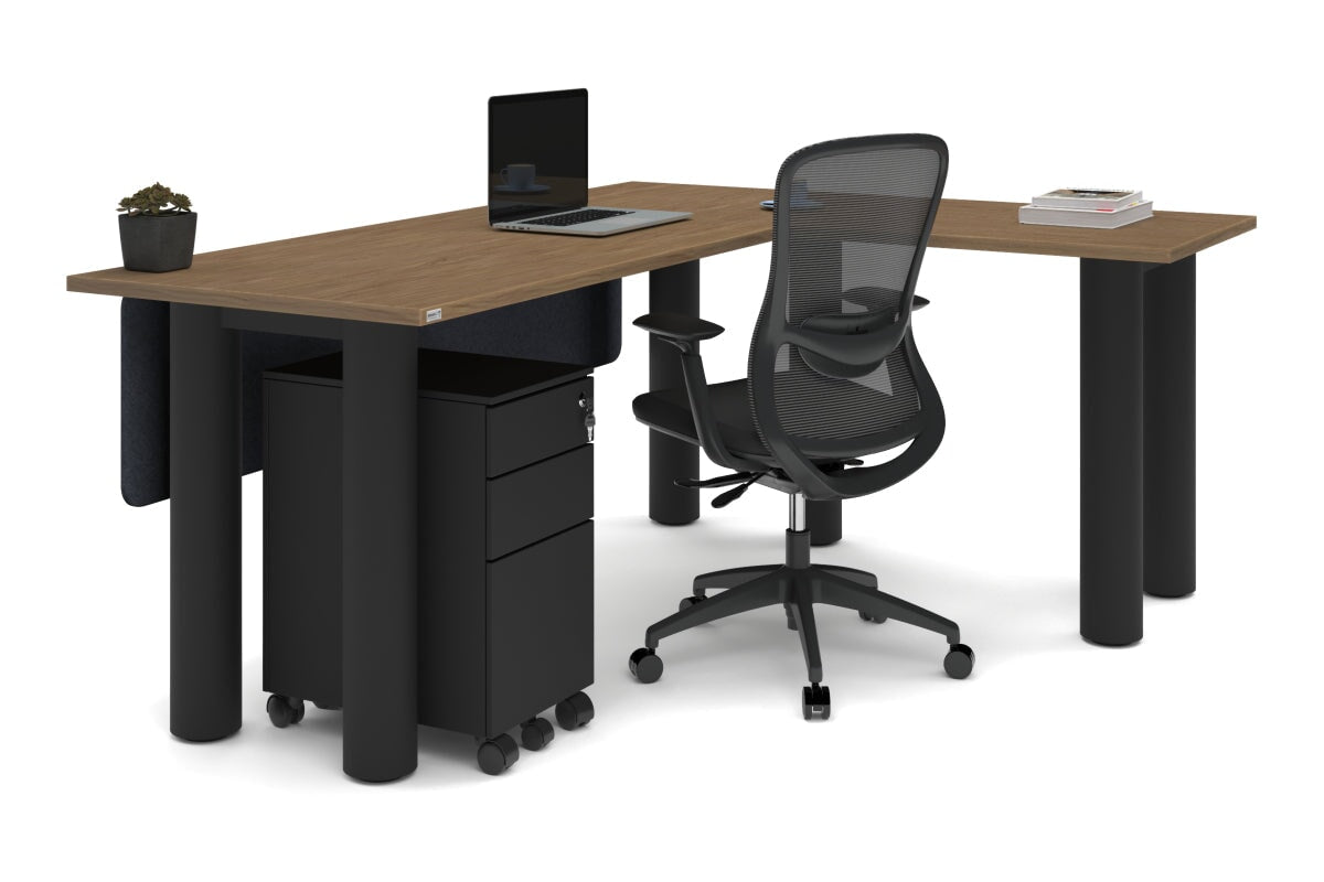 L-Shaped Corner Office Desk with Quadro Cylinder Legs - 1800L x 1700W Dimensions - Perfect for Home Office, Gaming Setup & Workspace Organization