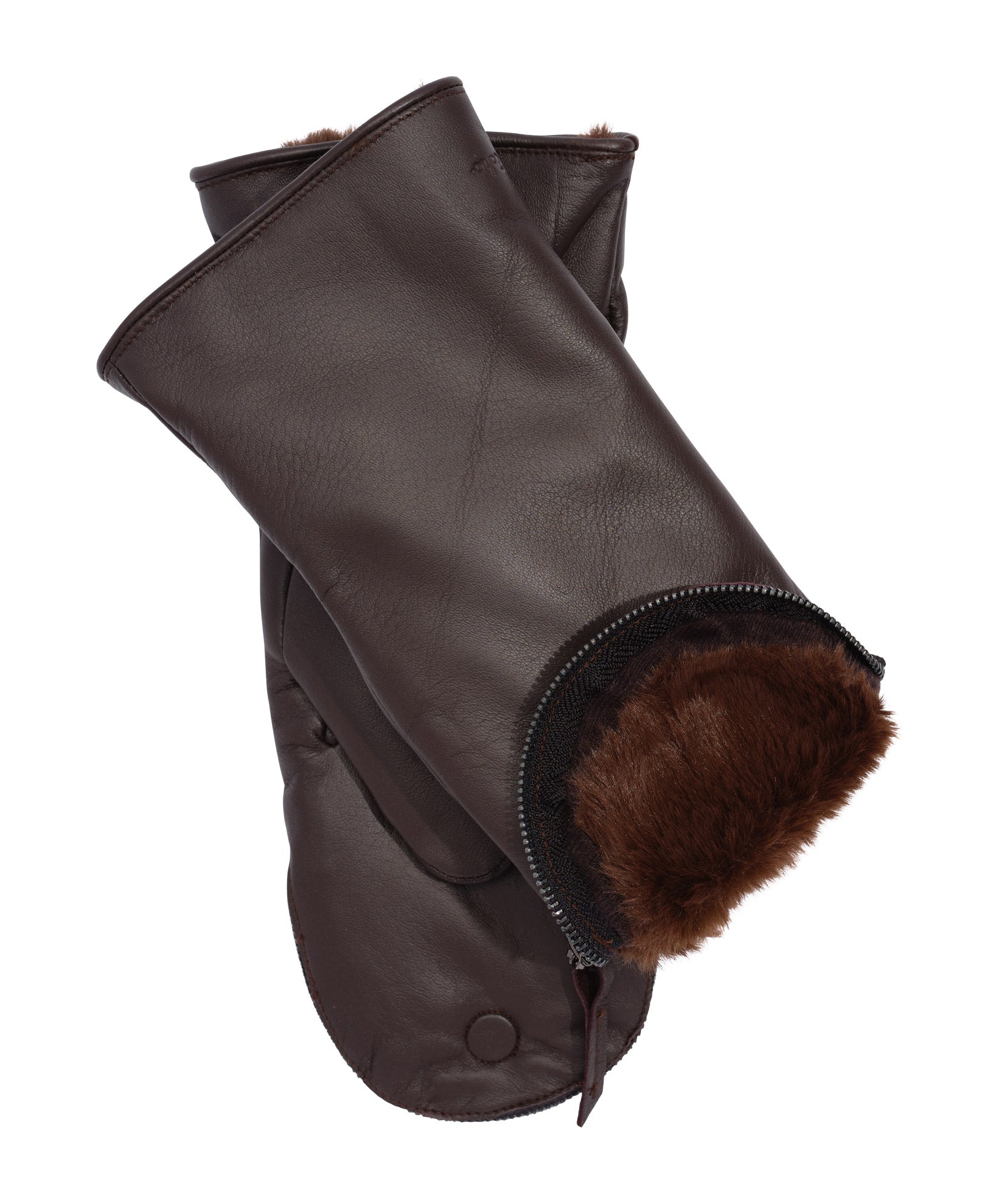 Cozy Zip Top Mittens with Faux Fur Lining - Winter Gloves for Women & Men - Perfect for Snowboarding, Skiing & Cold Weather Activities